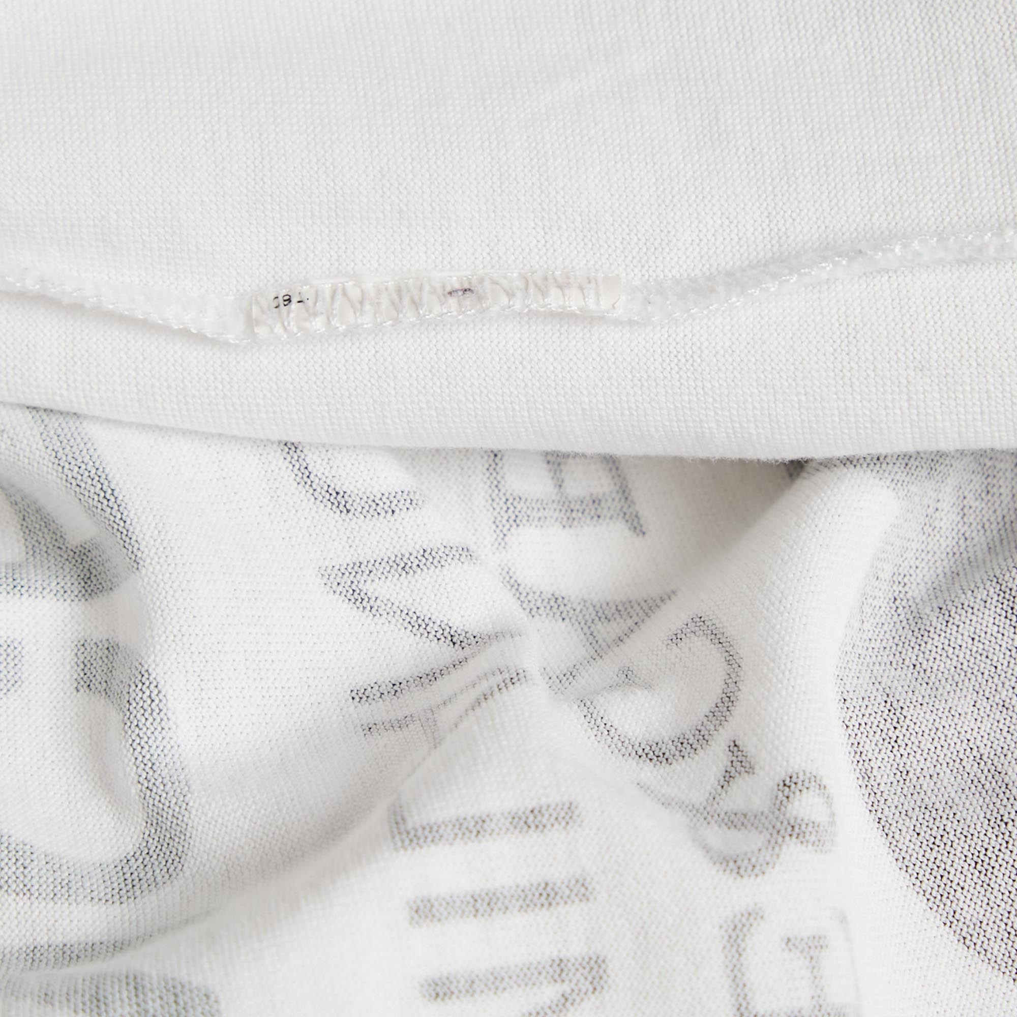 Dolce & Gabbana White Logo Print Jersey Crew Neck T-Shirt S 