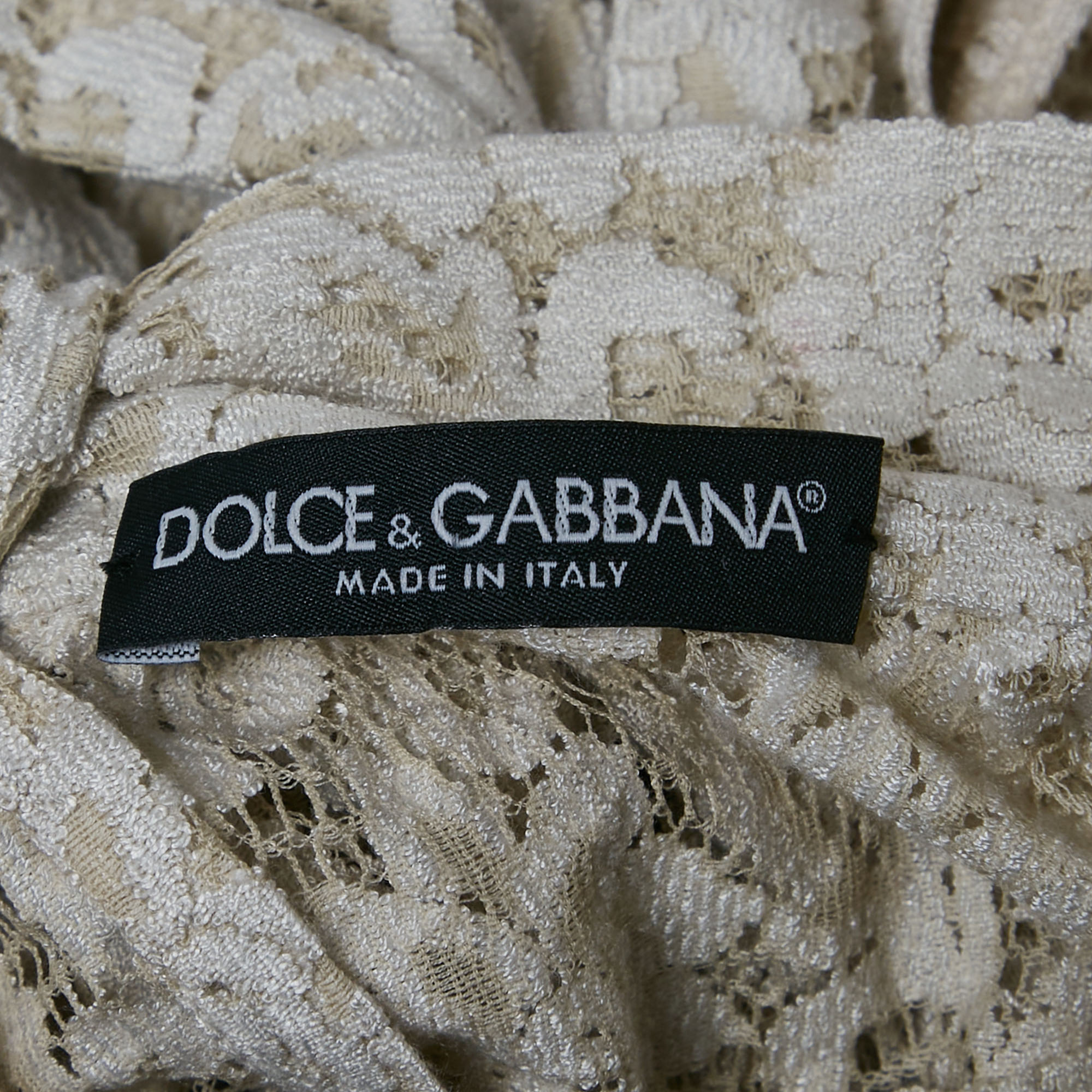 Dolce & Gabbana Cream Lace Sleeveless Top S 