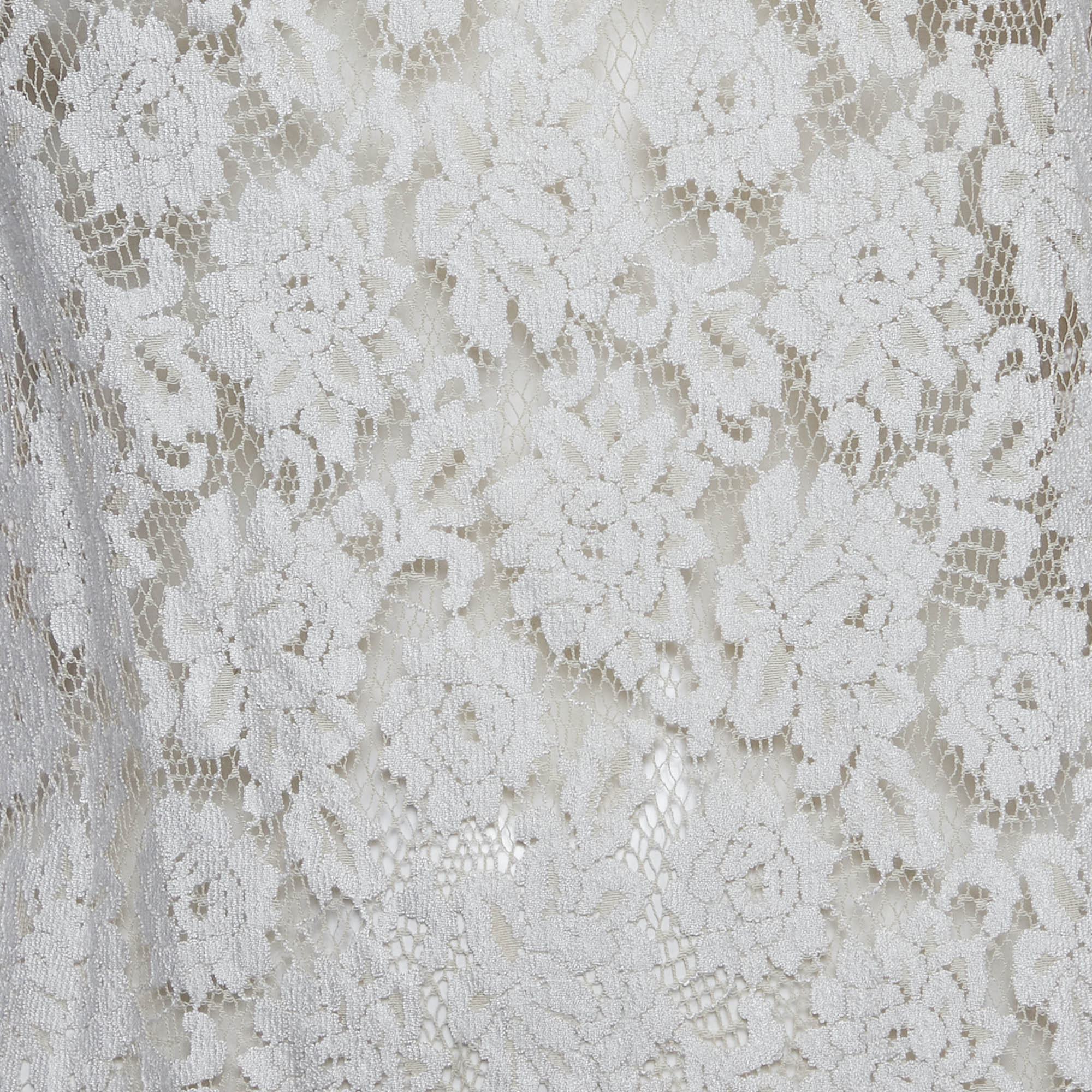 Dolce & Gabbana Cream Lace Sleeveless Top S 