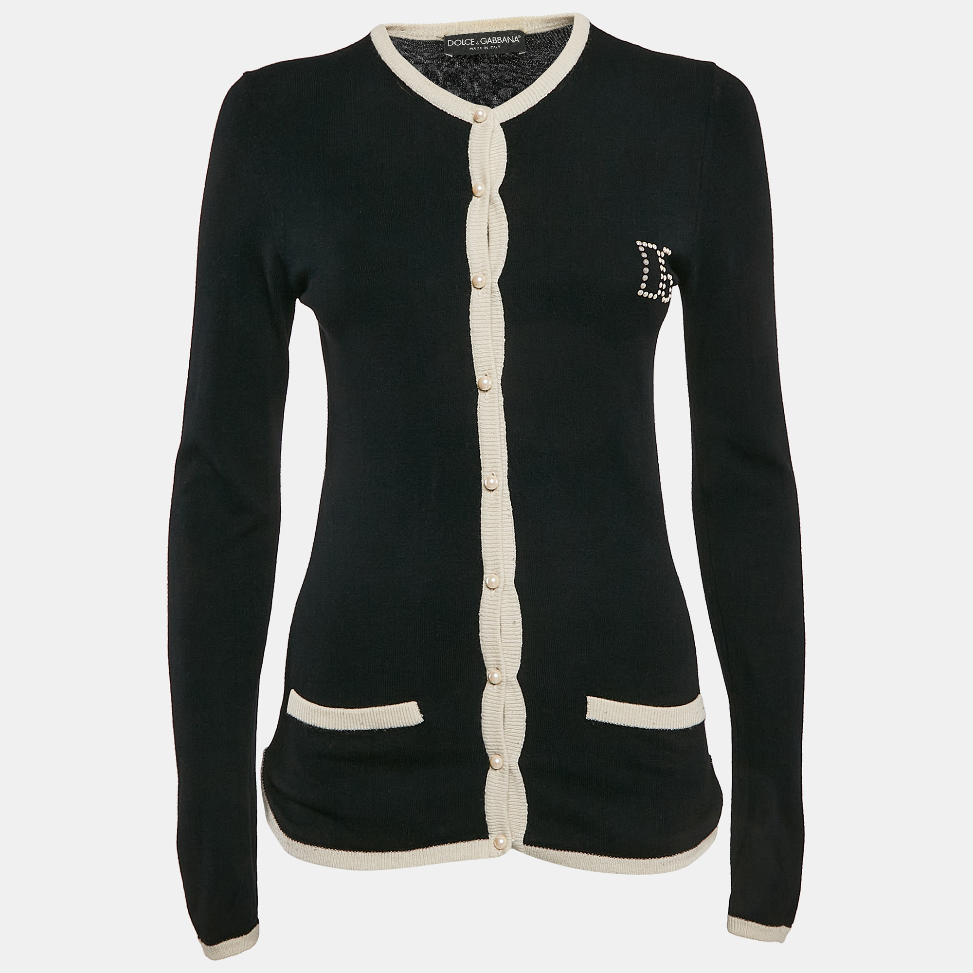 

Dolce & Gabbana Black Wool Blend Buttoned Cardigan S