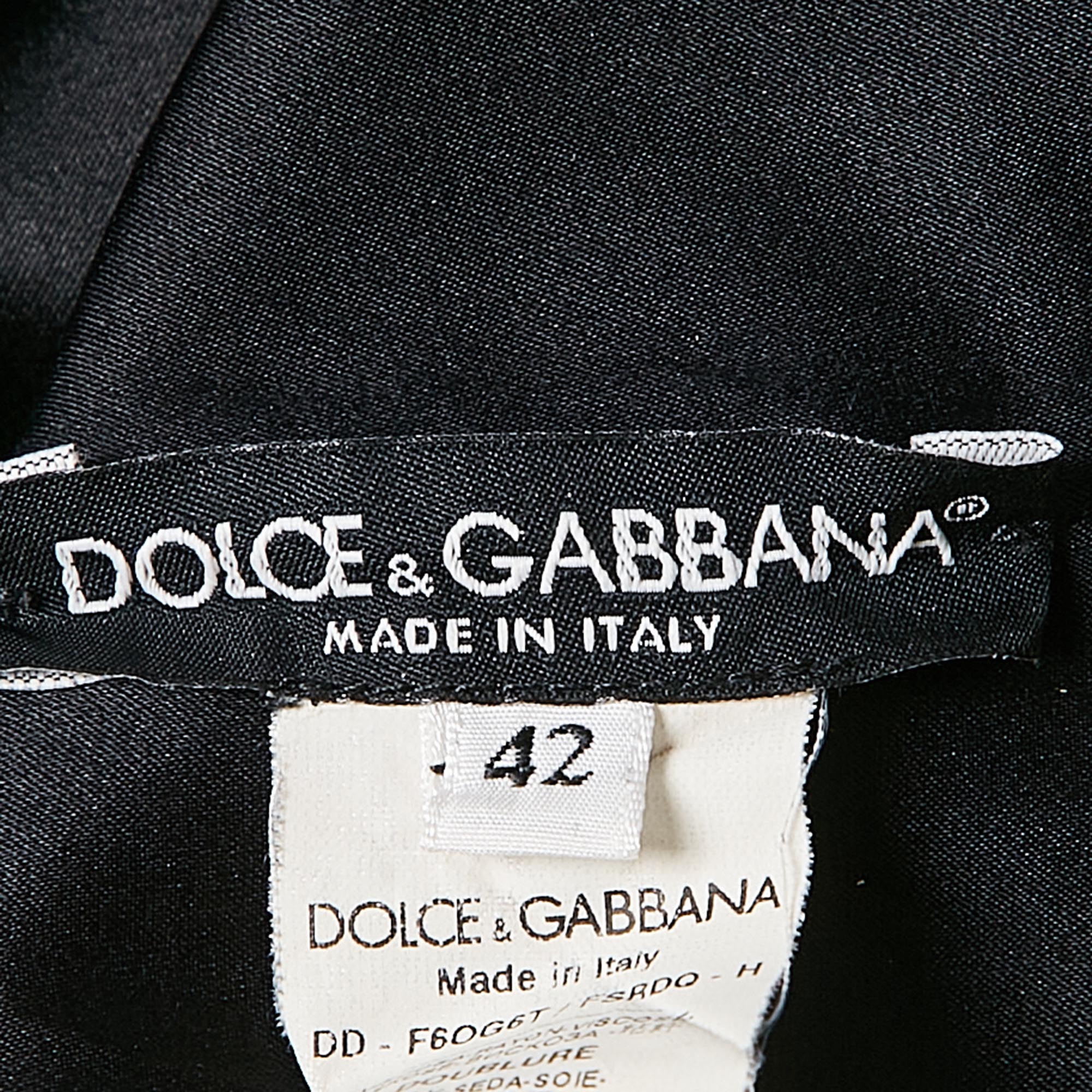 Dolce & Gabbana Multicolor Printed Crepe Mini Dress M 