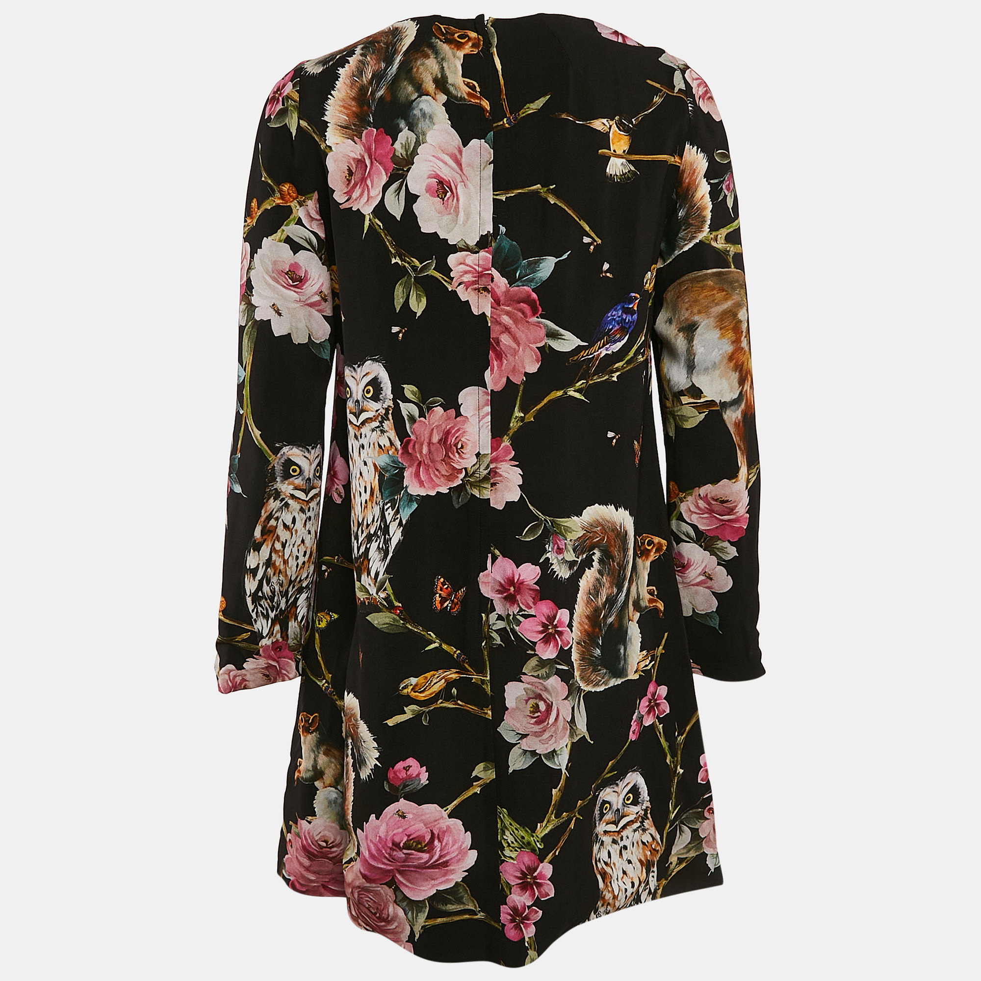 Dolce & Gabbana Multicolor Printed Crepe Mini Dress M 