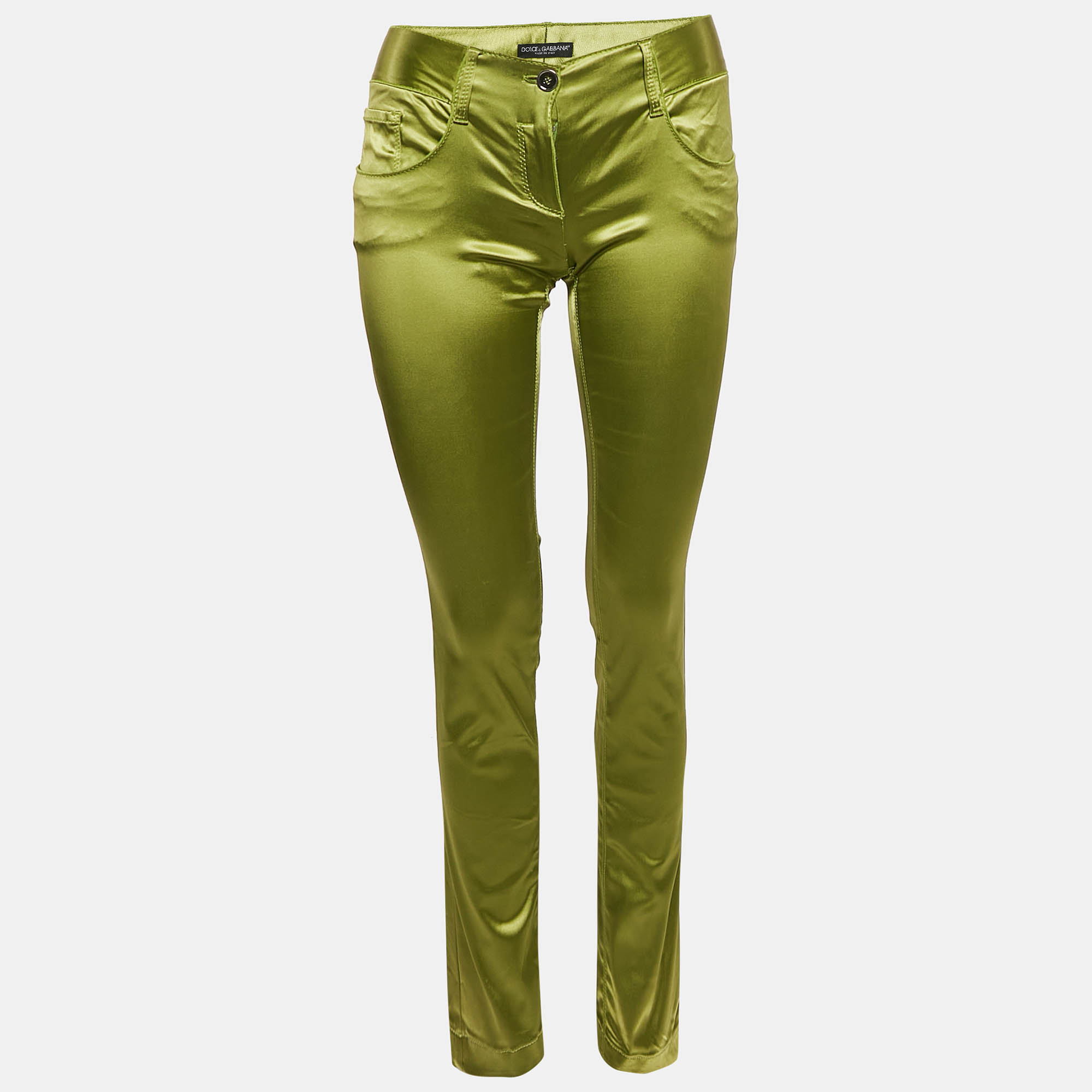 

Dolce & Gabbana Green Satin Trousers XS