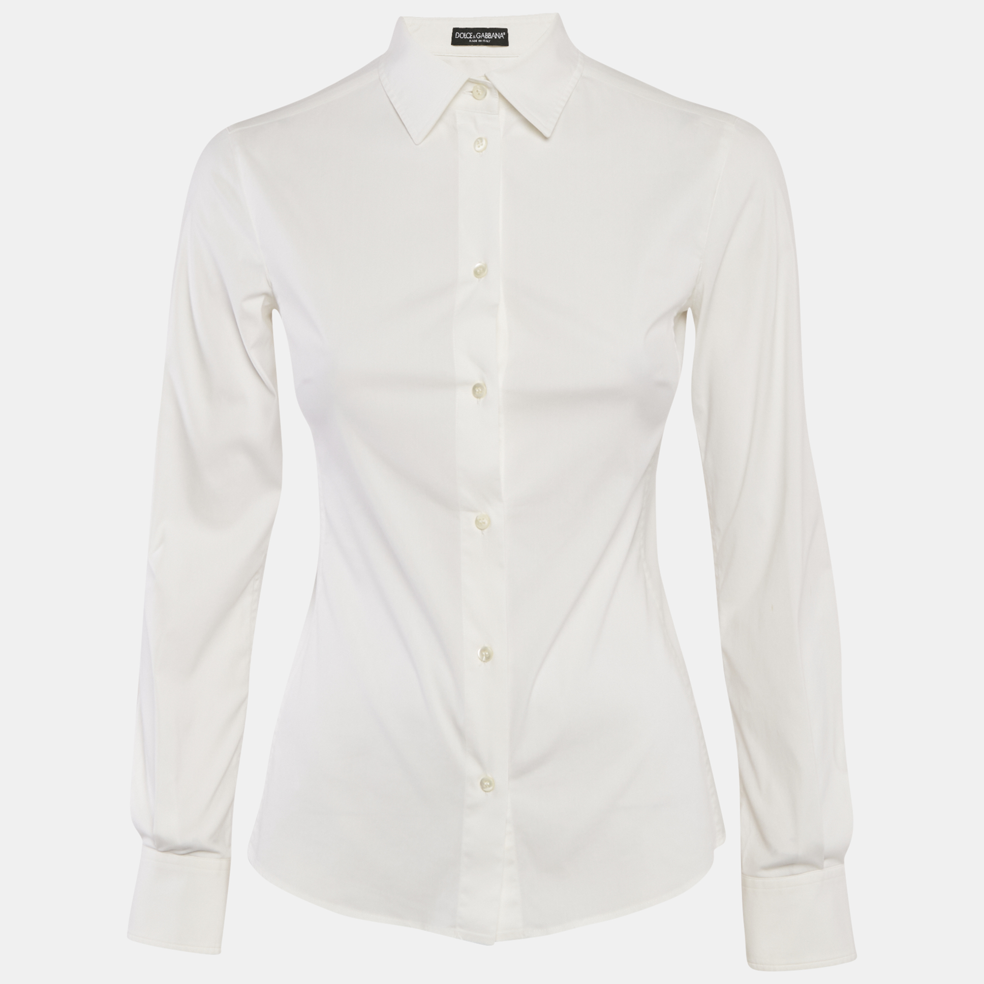 

Dolce & Gabbana White Cotton Button Front Shirt S