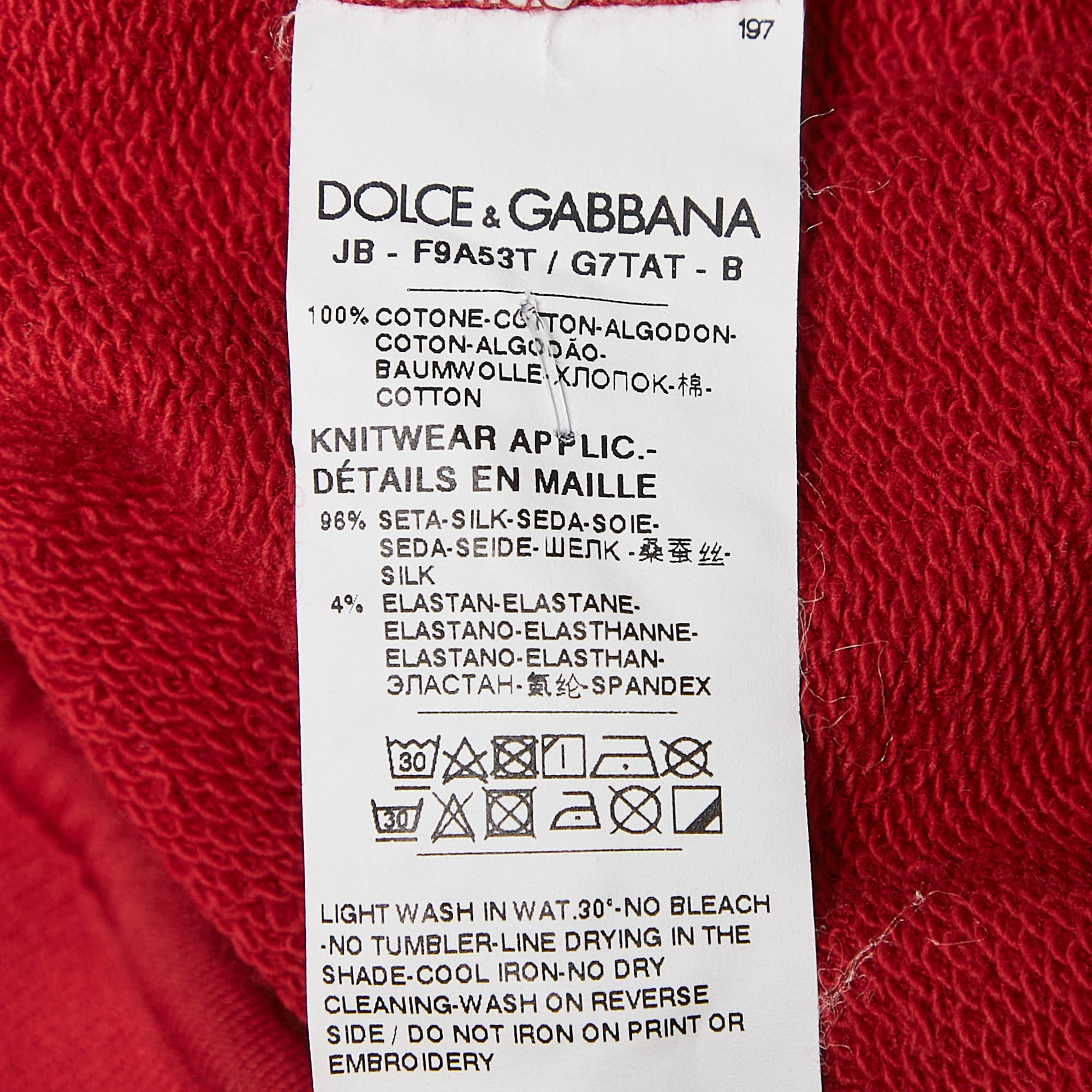 Dolce & Gabbana Red Printed Cotton Hoodie XS 