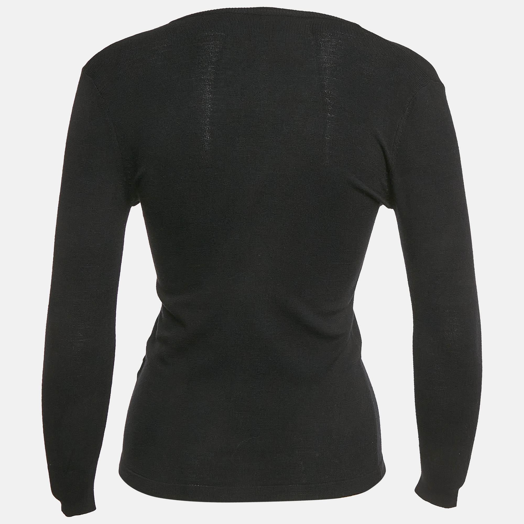 Dolce & Gabbana Black Jersey Logo Stud Detail Cardigan S 