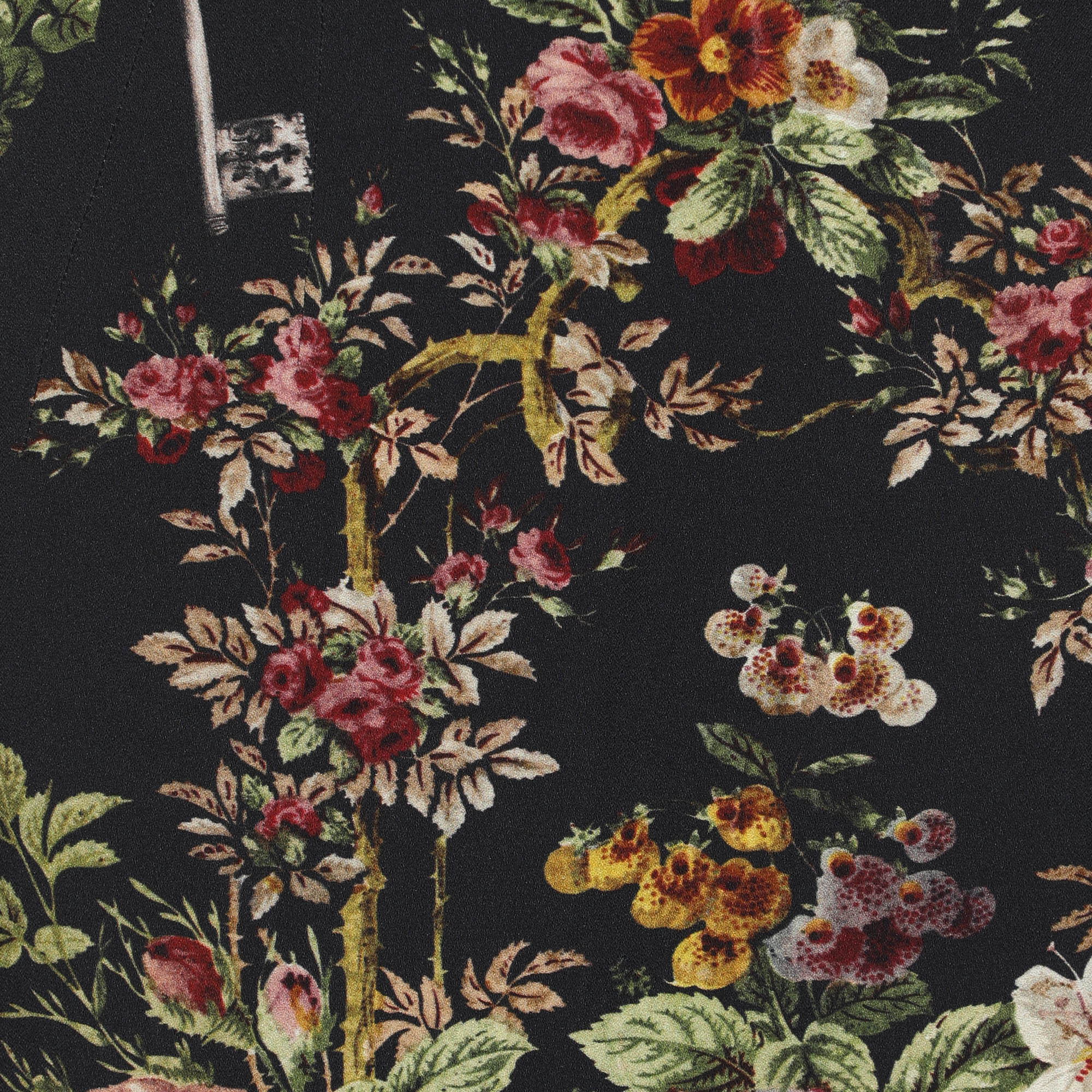 Dolce & Gabbana Dark Grey Floral Print Crepe Sheath Skirt L 