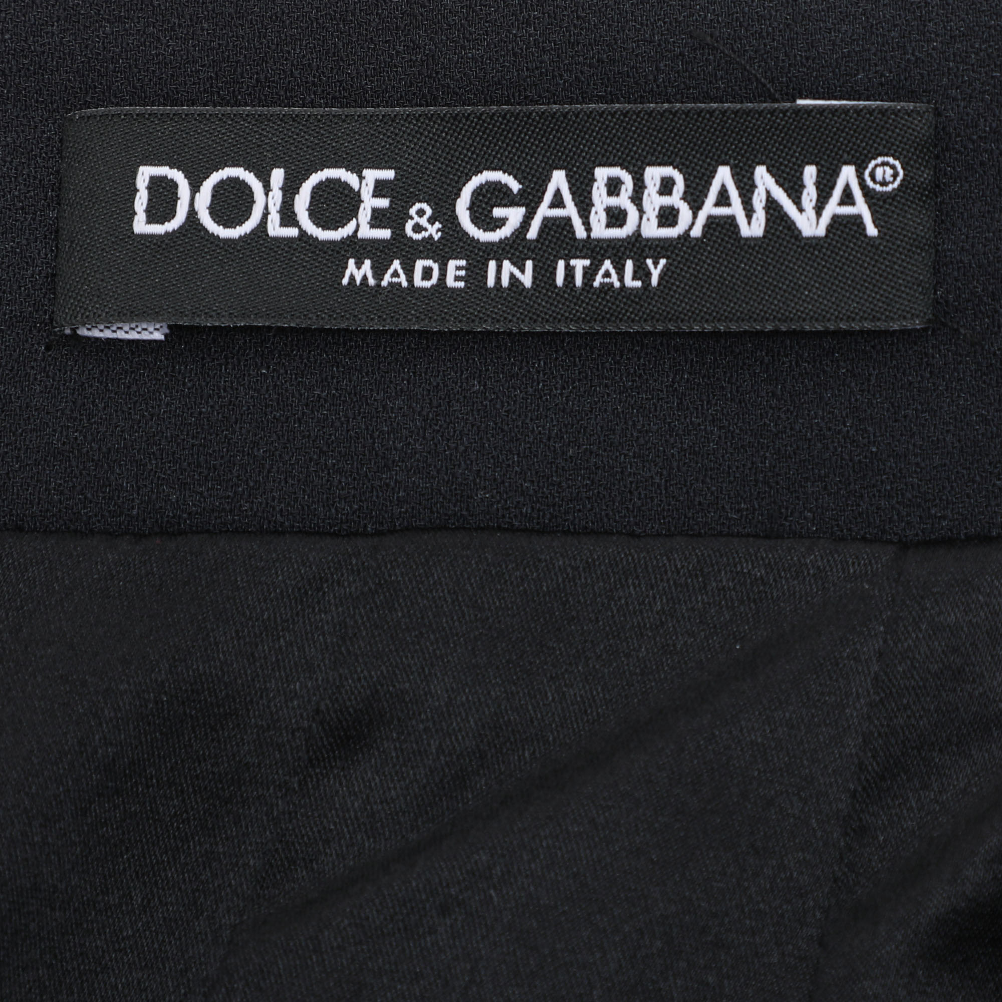 Dolce & Gabbana Dark Grey Floral Print Crepe Sheath Skirt L 