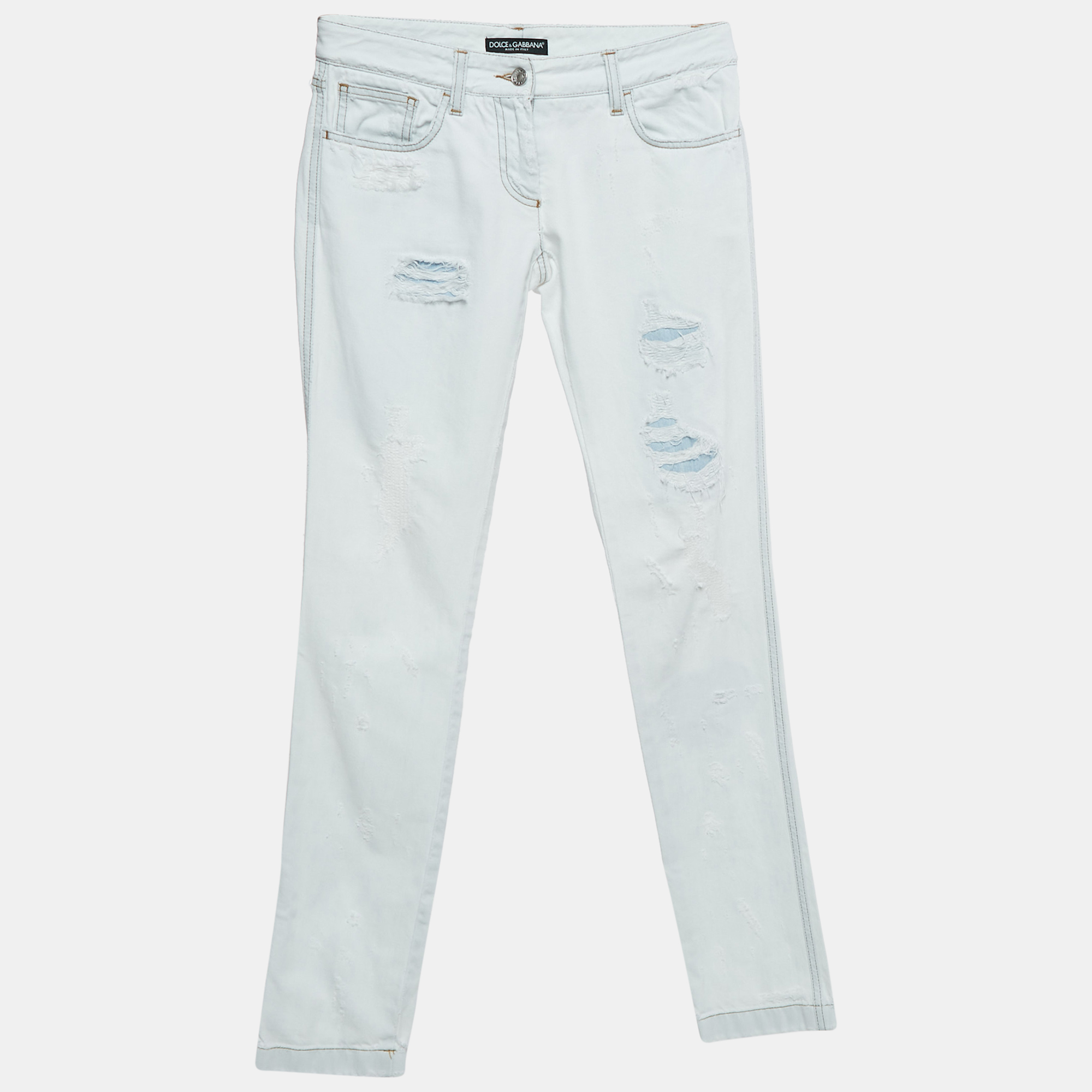 

Dolce & Gabbana Light Blue Distressed Denim Jeans S Waist 29"