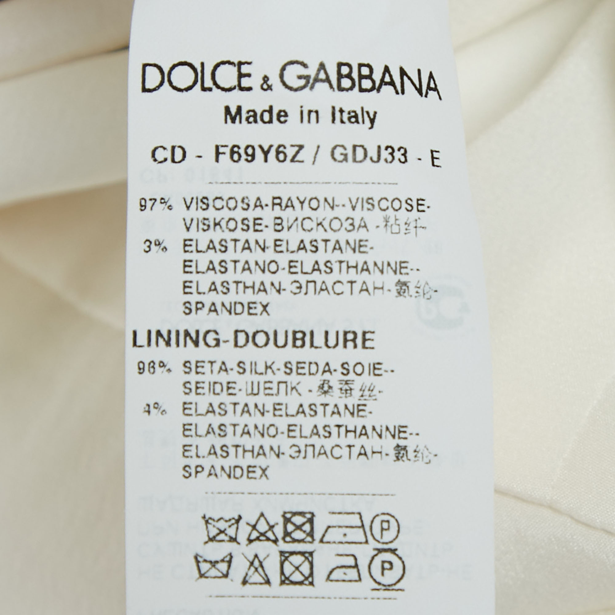 Dolce & Gabbana Multicolor Floral Print Crepe Brooch Detail Midi Dress S 