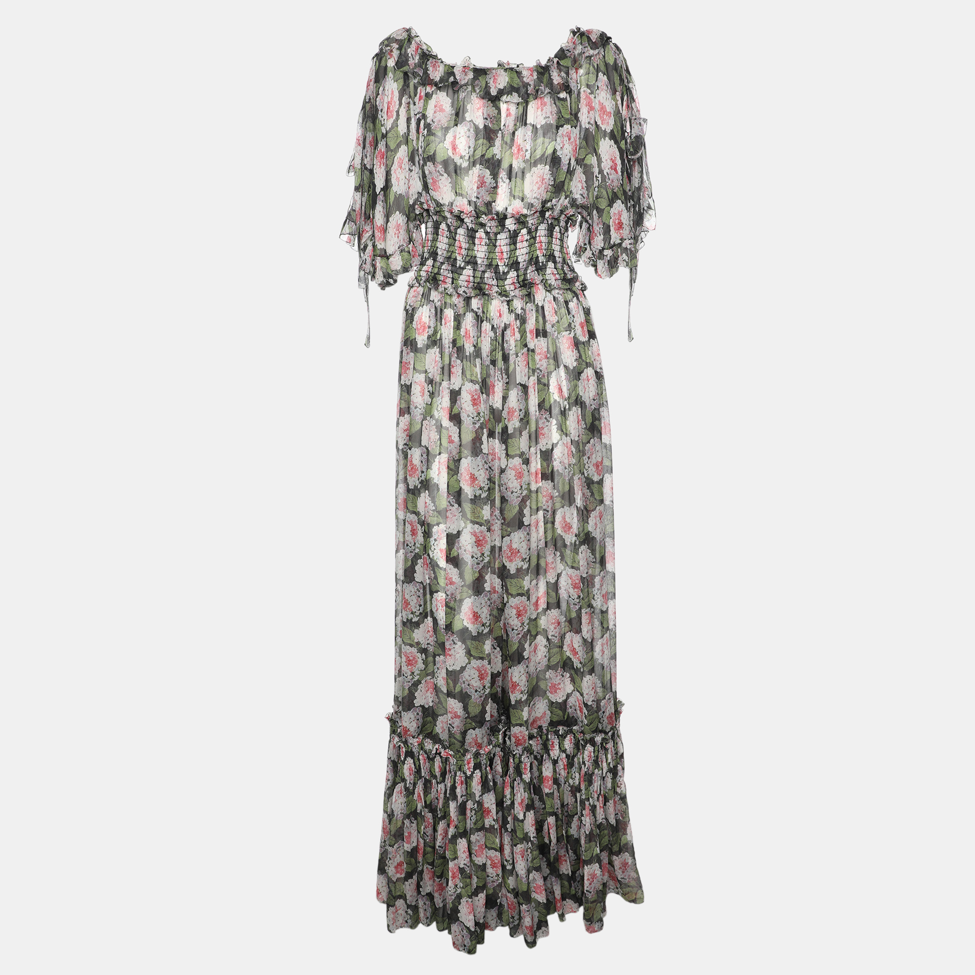 

Dolce & Gabbana Multicolor Floral Print Silk Maxi Dress M