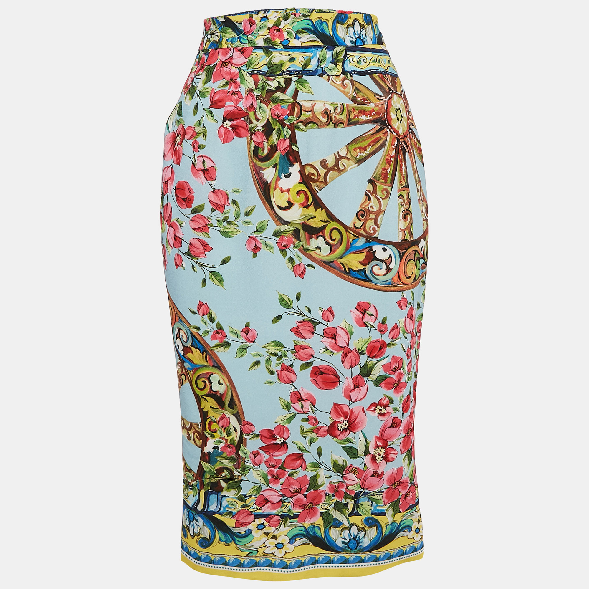 

Dolce & Gabbana Multicolor Crepe Midi Skirt S