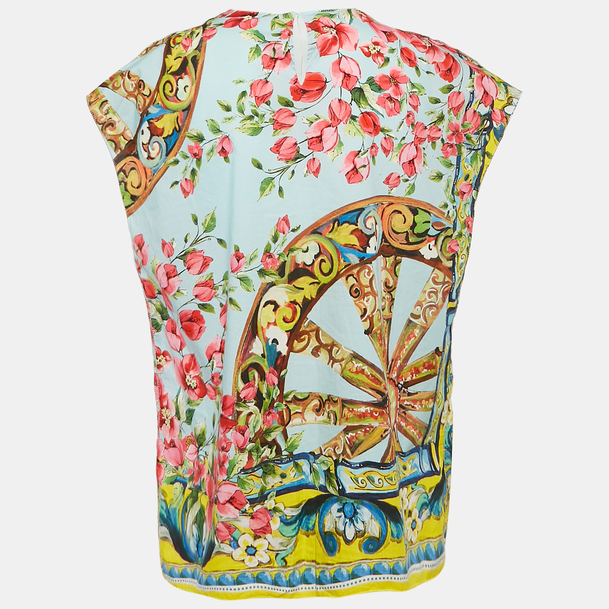 Dolce & Gabbana Multicolor Printed Cotton Top L 