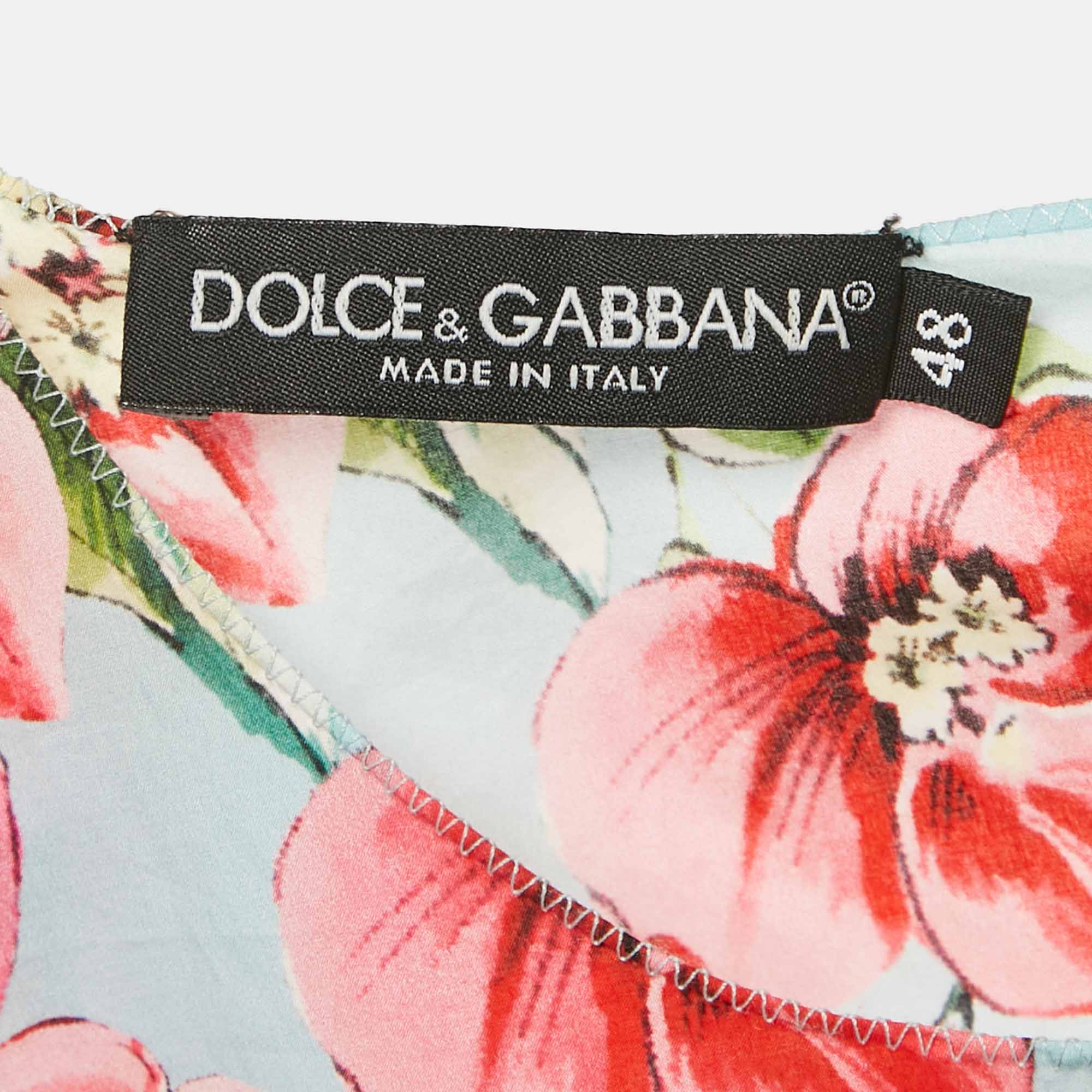 Dolce & Gabbana Multicolor Printed Cotton Top L 