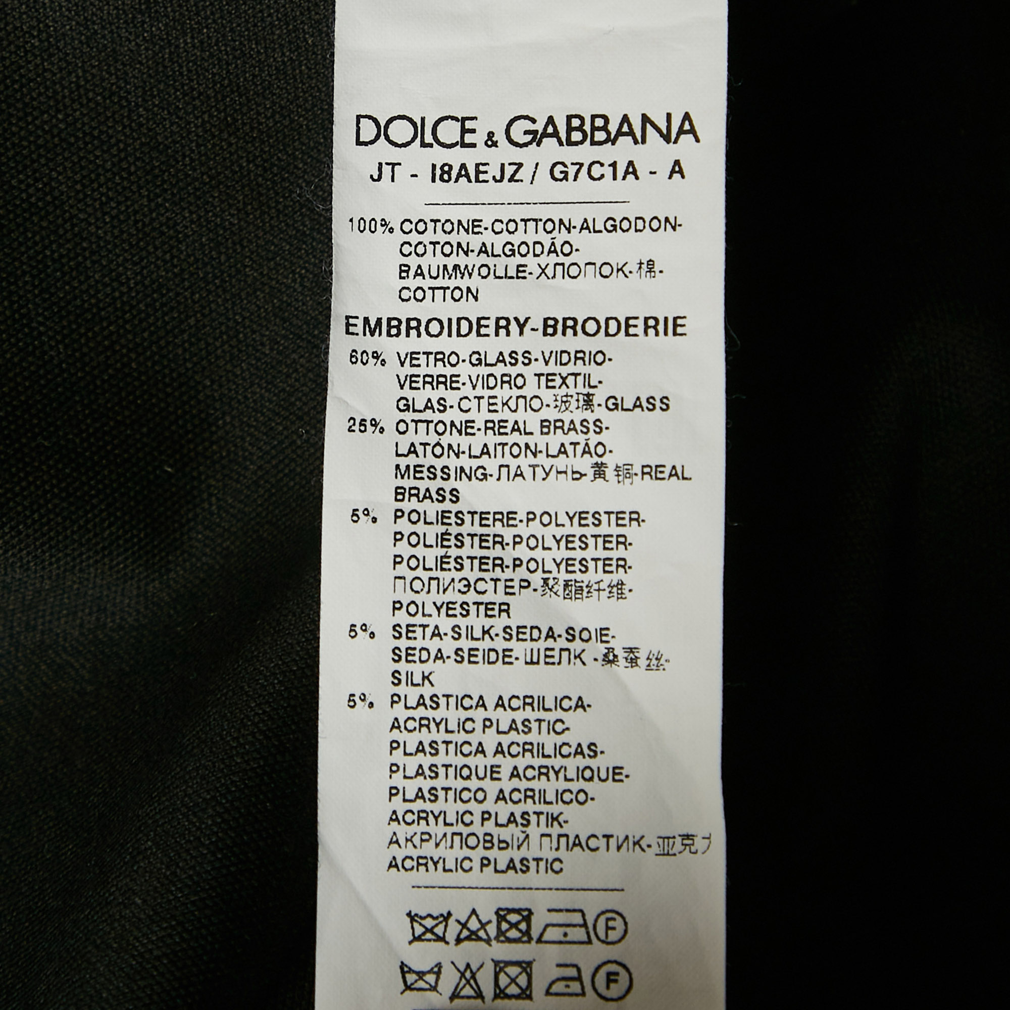 Dolce & Gabbana Black Logo Embellished Jersey T-Shirt M 