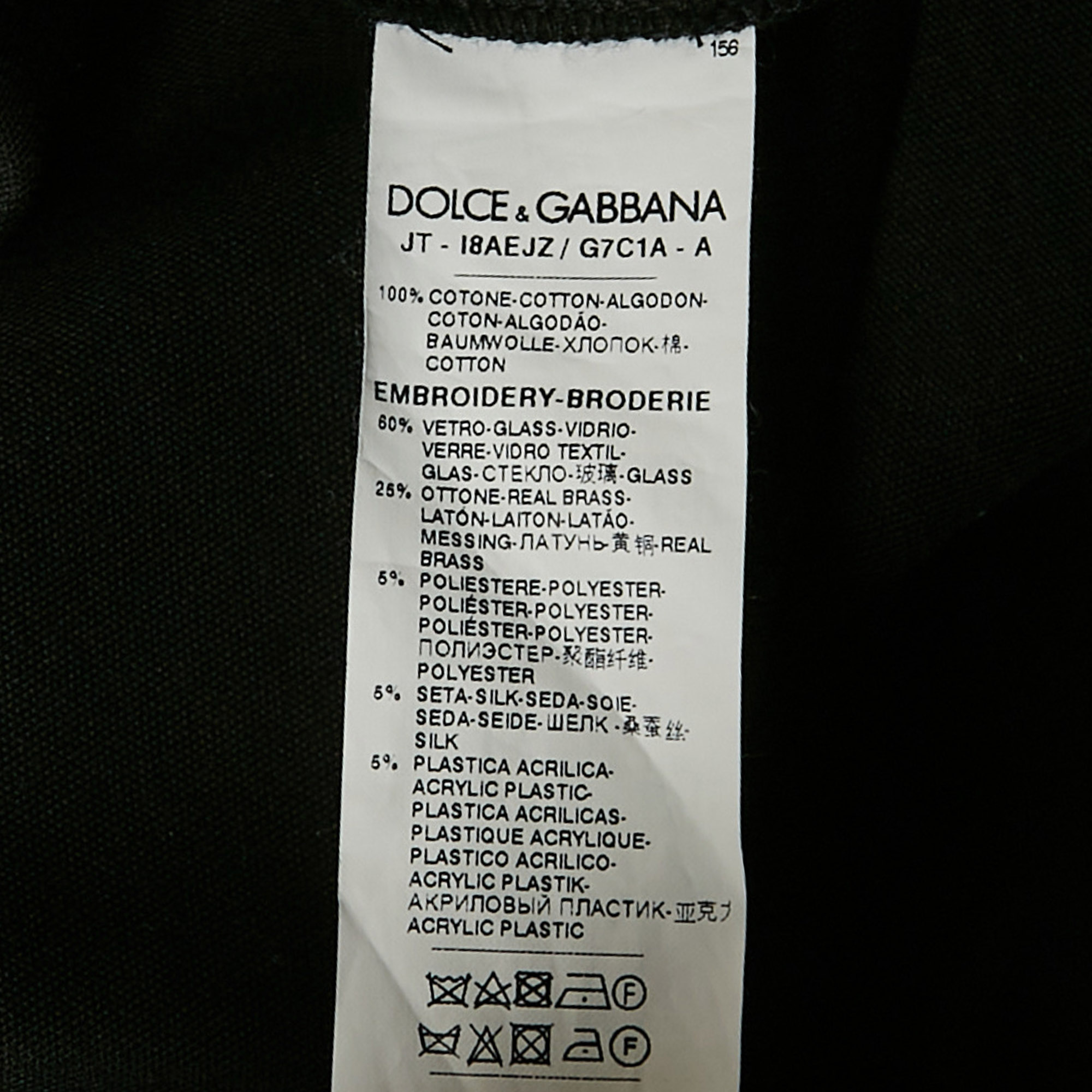 Dolce & Gabbana Black Logo Embellished Jersey T-Shirt M 
