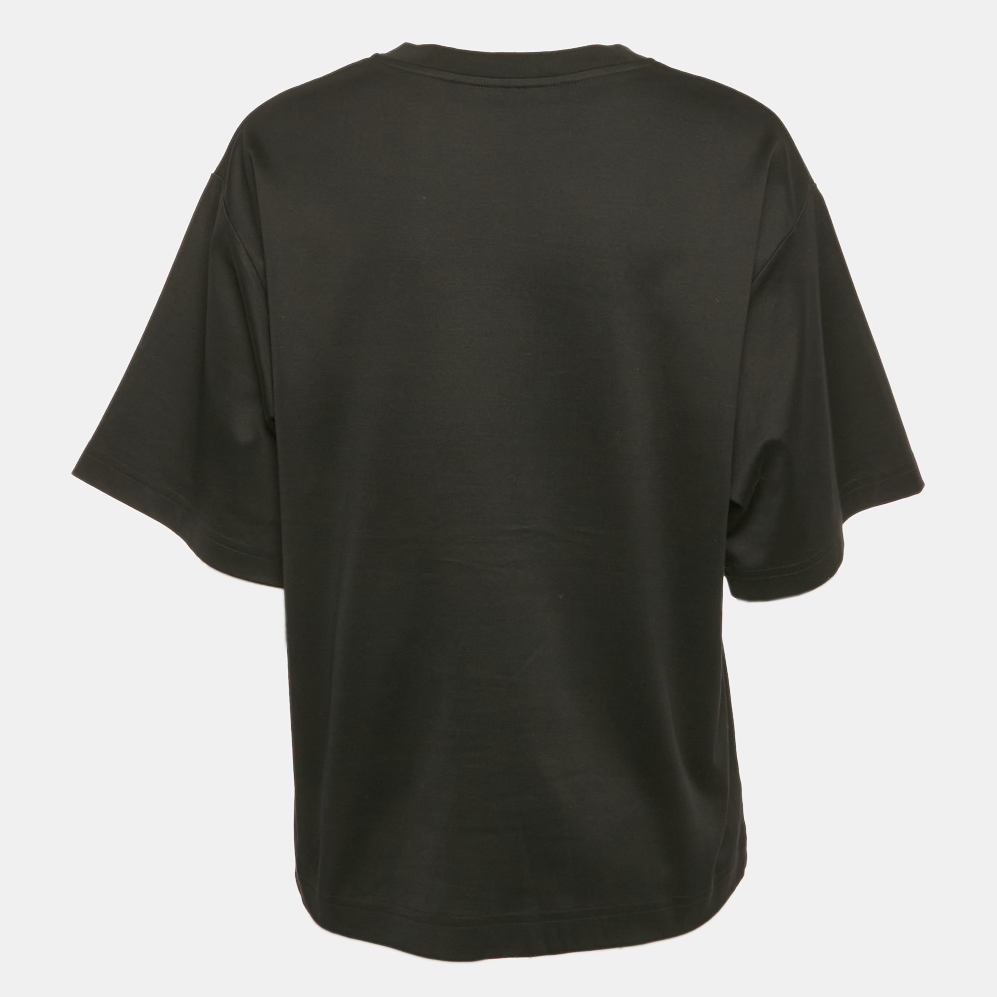 Dolce & Gabbana Black Logo Embellished Jersey T-Shirt M 