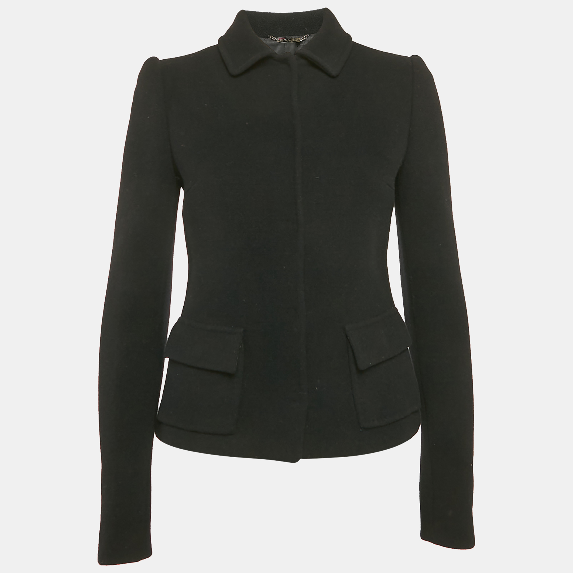 

Dolce & Gabbana Vintage Black Felt Wool Jacket M