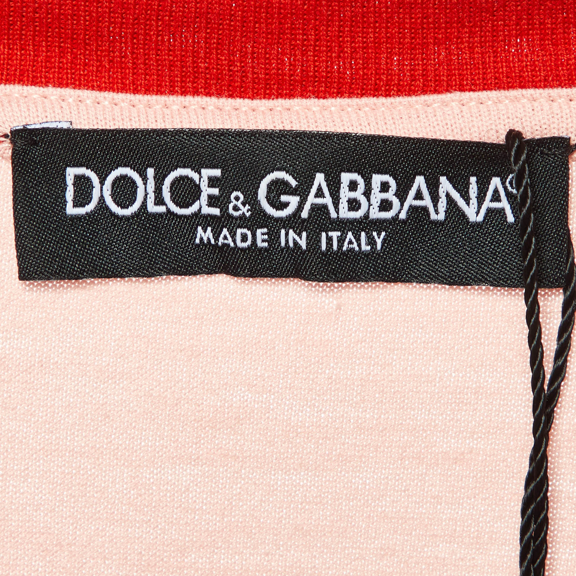 Dolce & Gabbana Pink Printed Cotton Crew Neck T-Shirt S 