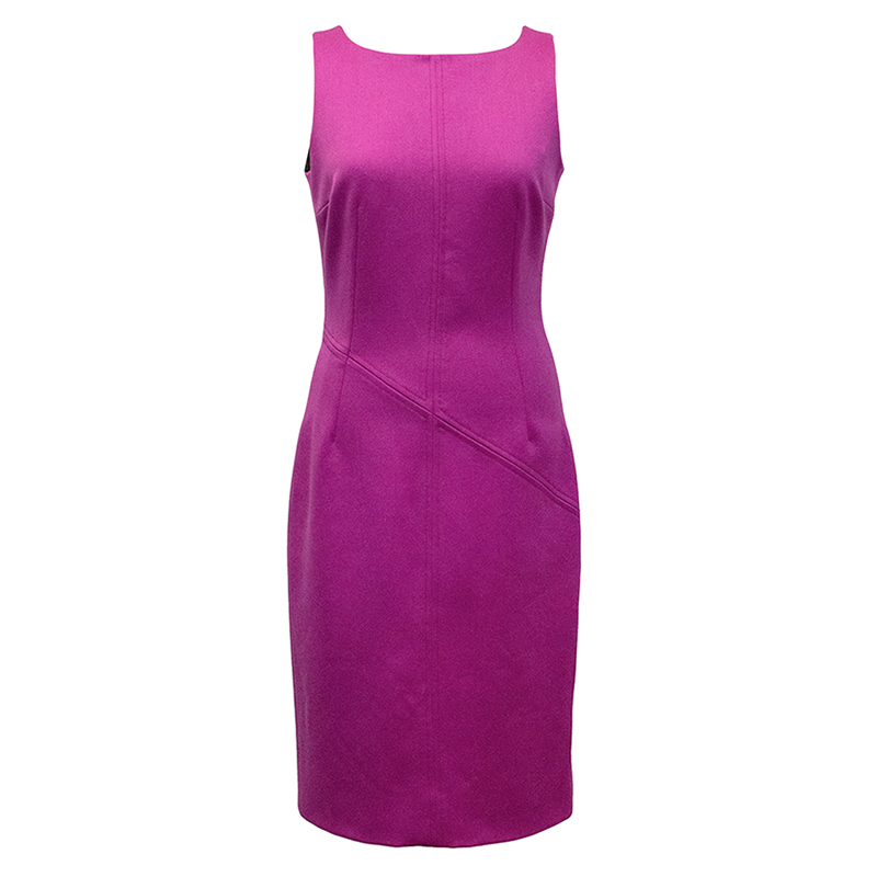 Pre Owned فستان دولتشي أند غابانا صوف بنفسجي بلا أكمام M