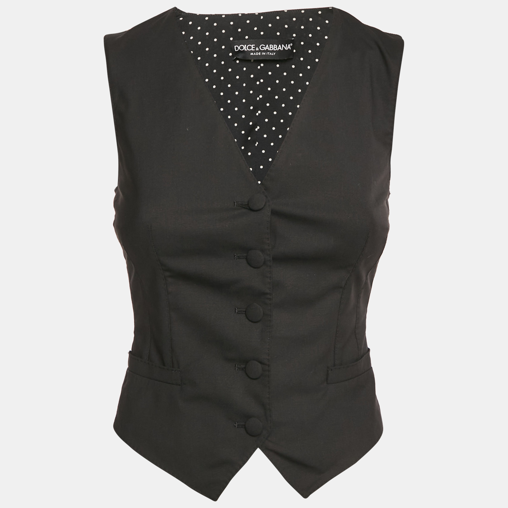 

Dolce & Gabbana Black Wool Waist Coat XS