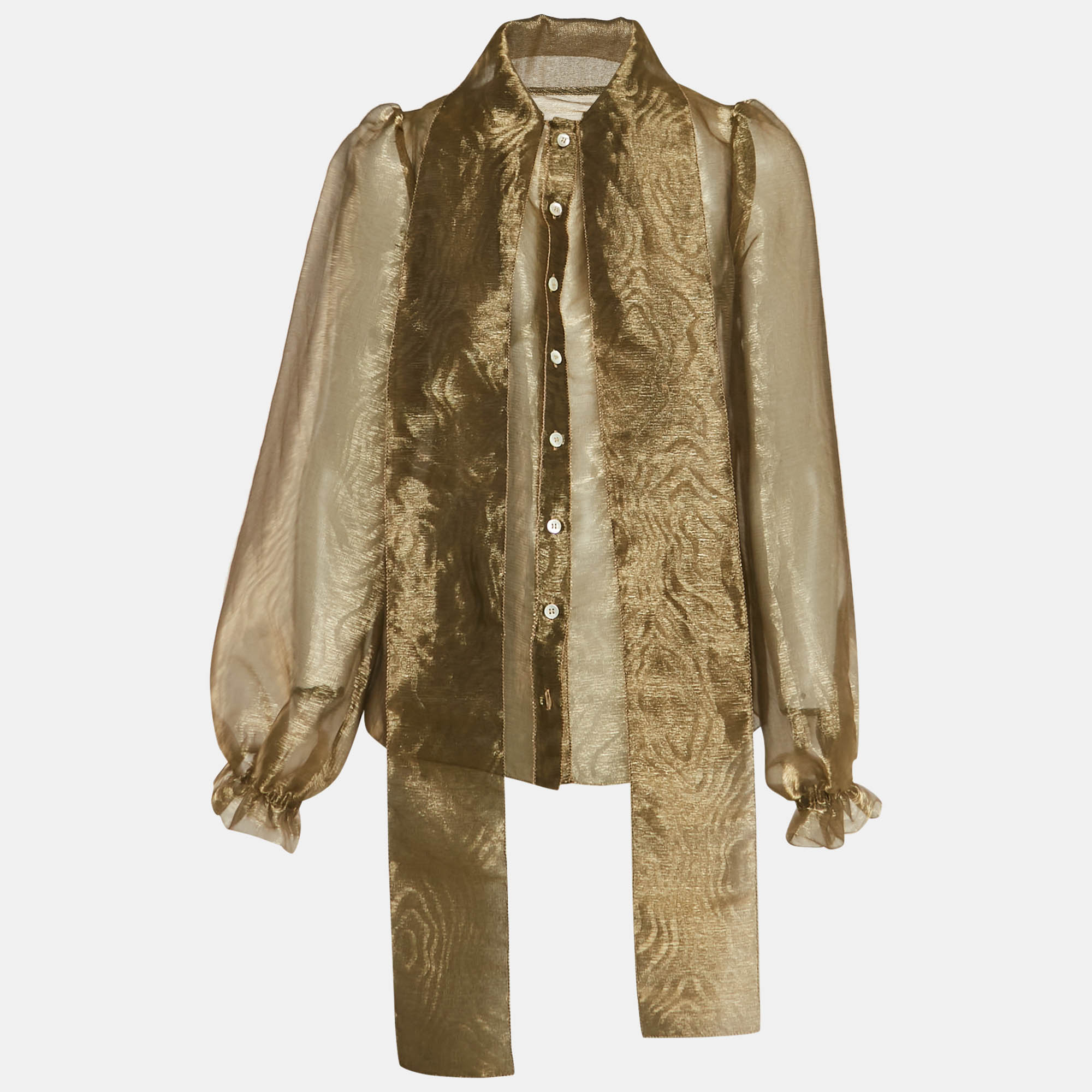 

Dolce & Gabbana Metallic Organza Sheer Blouse S