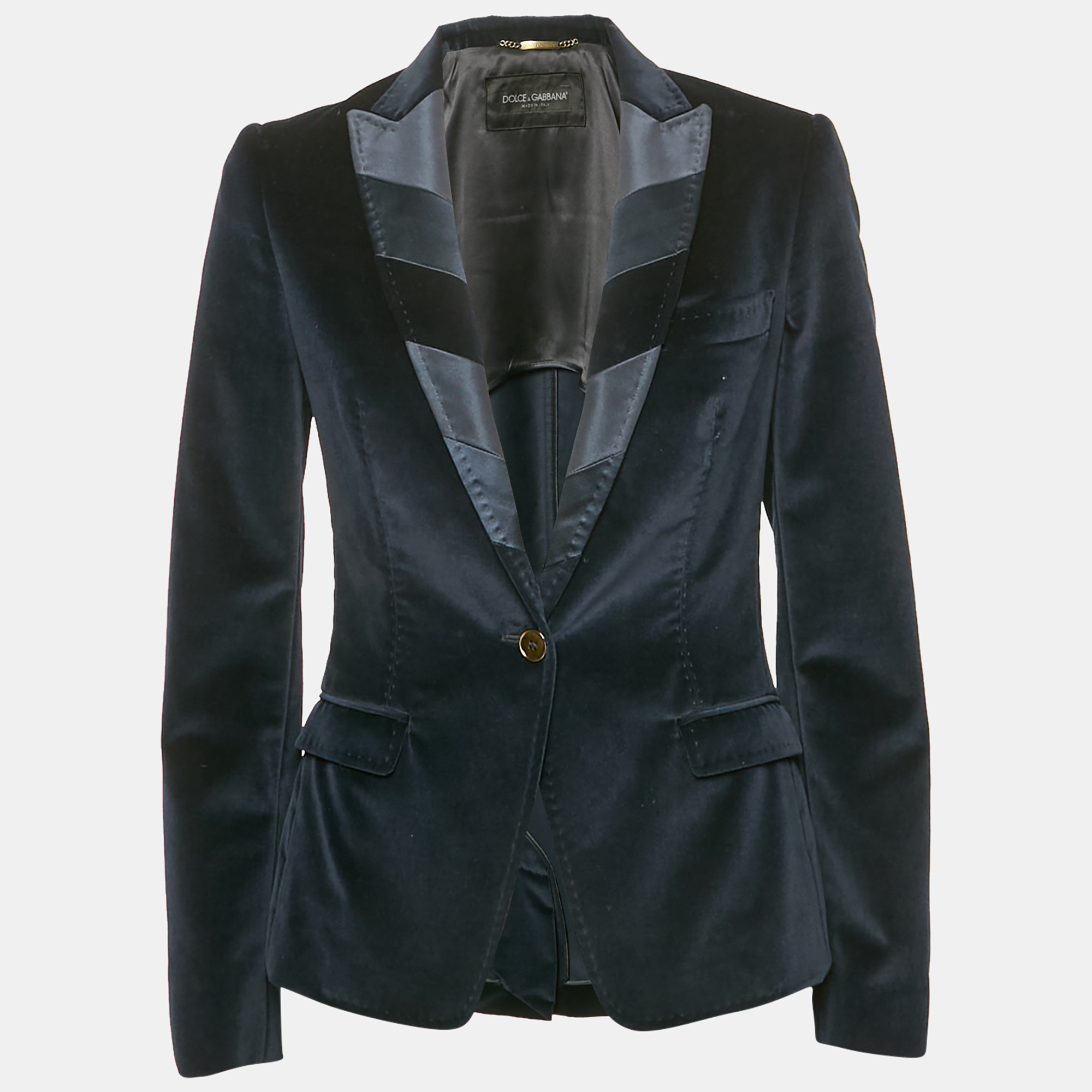 

Dolce & Gabbana Blue Velvet Tailored Blazer S, Navy blue