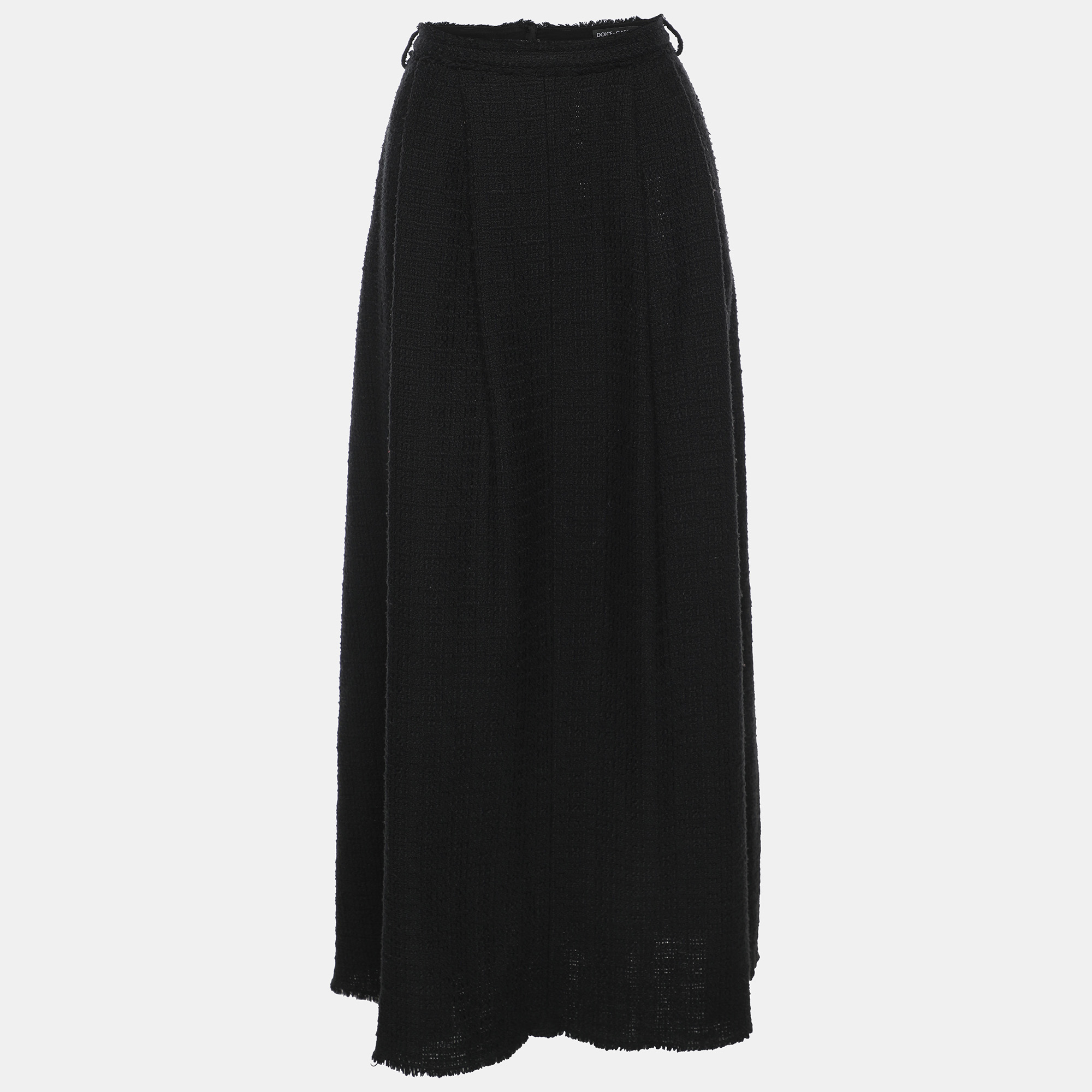 

Dolce & Gabbana Black Tweed Maxi Skirt M