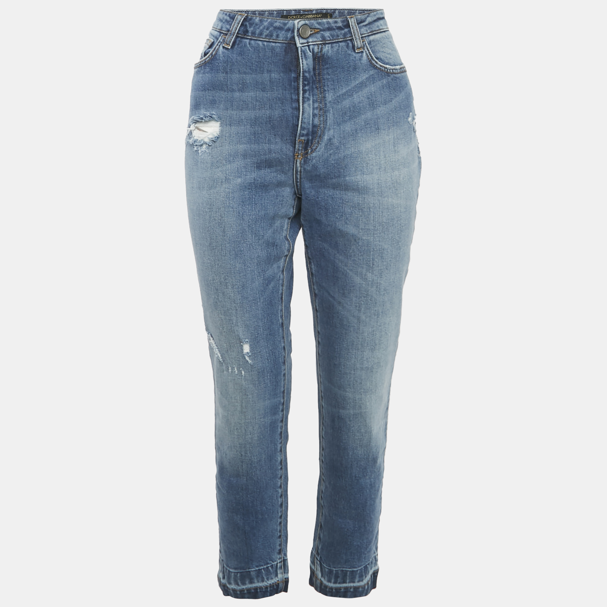 

Dolce & Gabbana Blue Heart Applique Denim Audrey Jeans L Waist 31"