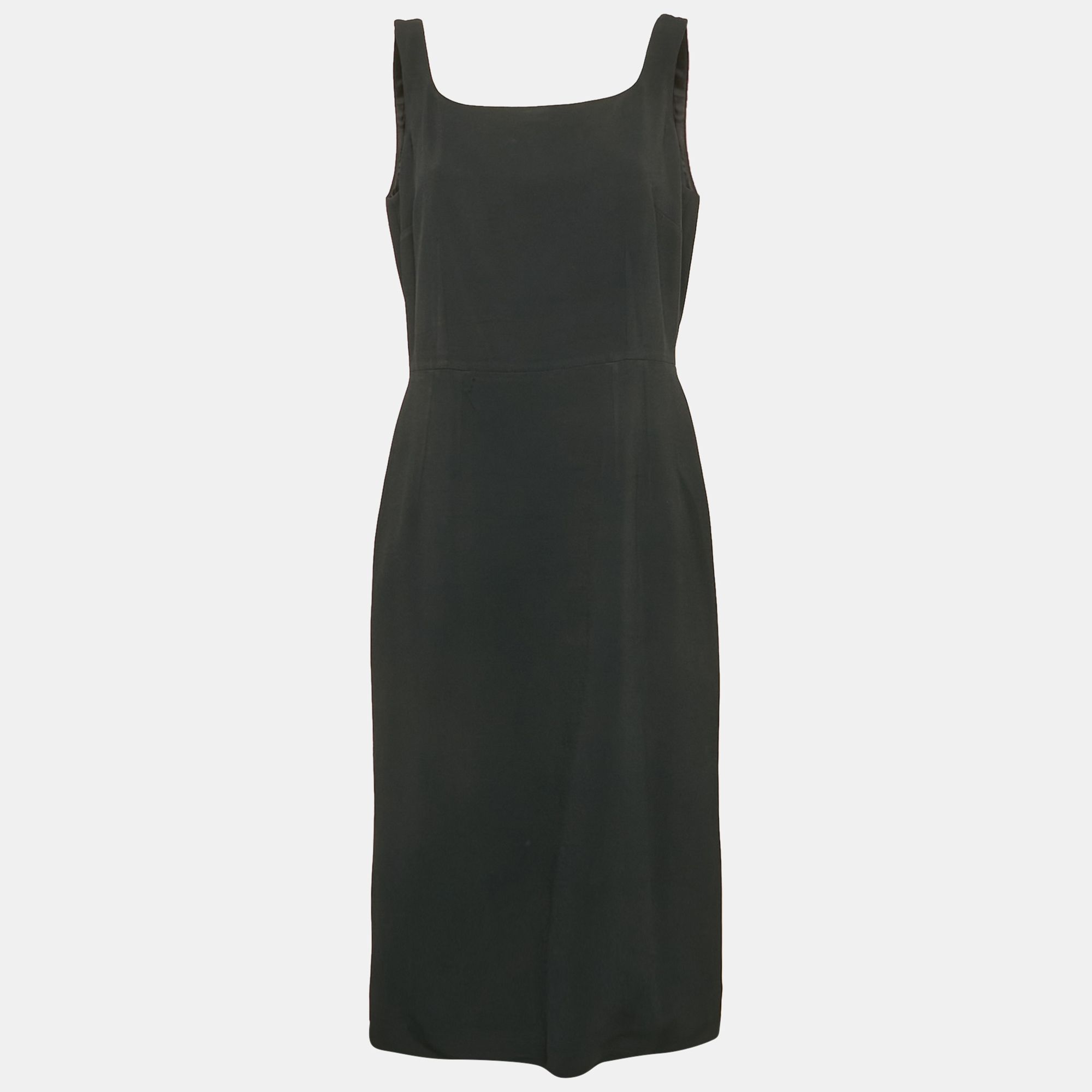 

Dolce & Gabbana Black Crepe Sleeveless Midi Dress XL