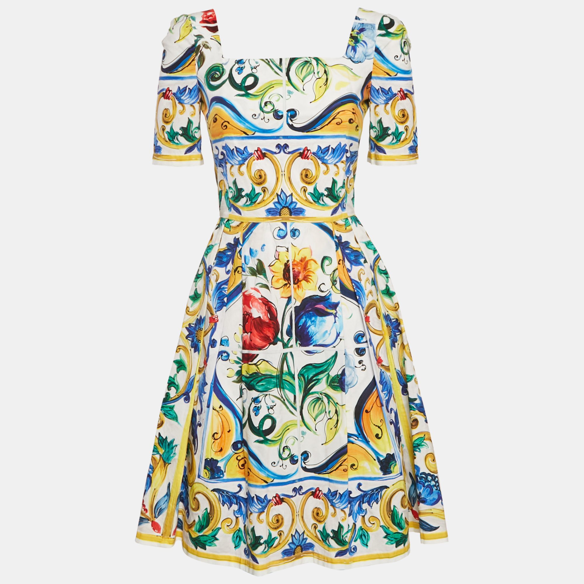 

Dolce & Gabbana White Printed Poplin Mini Dress S