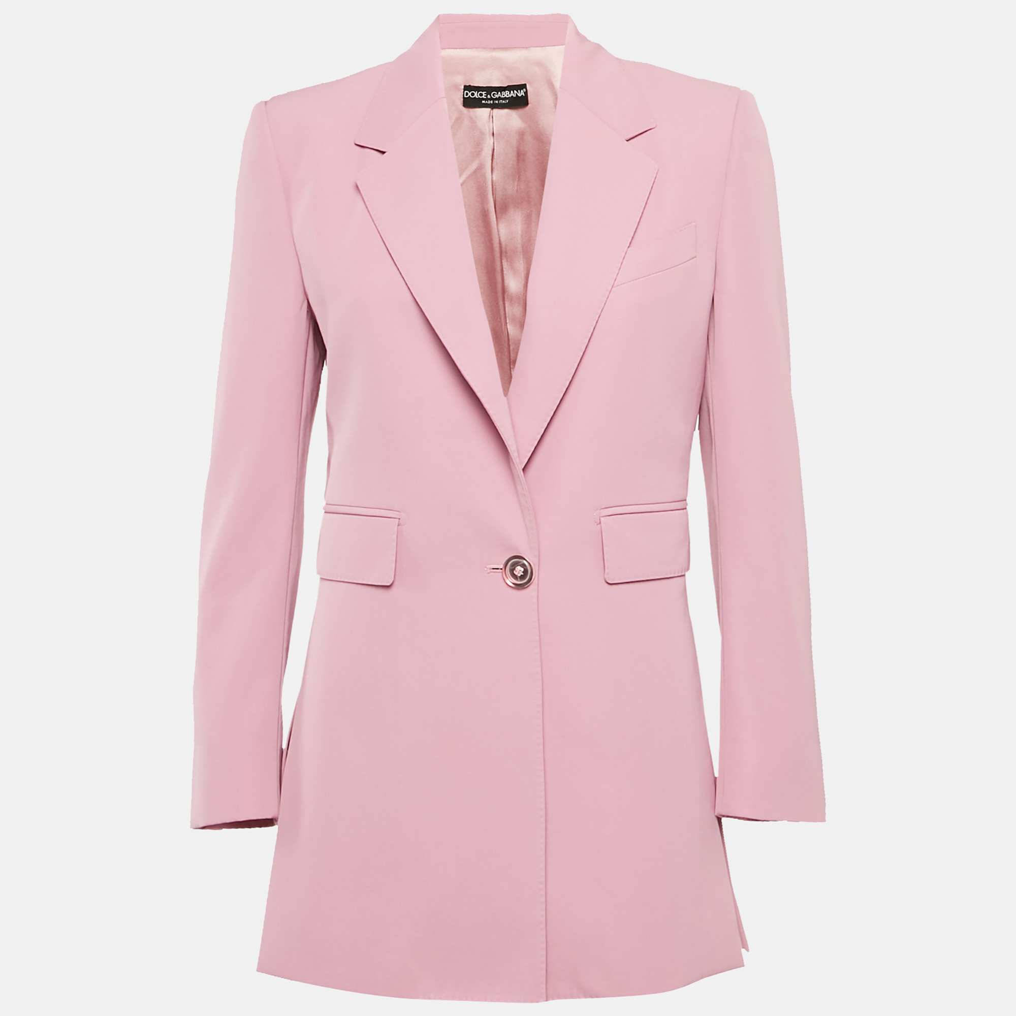 

Dolce & Gabbana Pink Gabardine Tailored Blazer XS