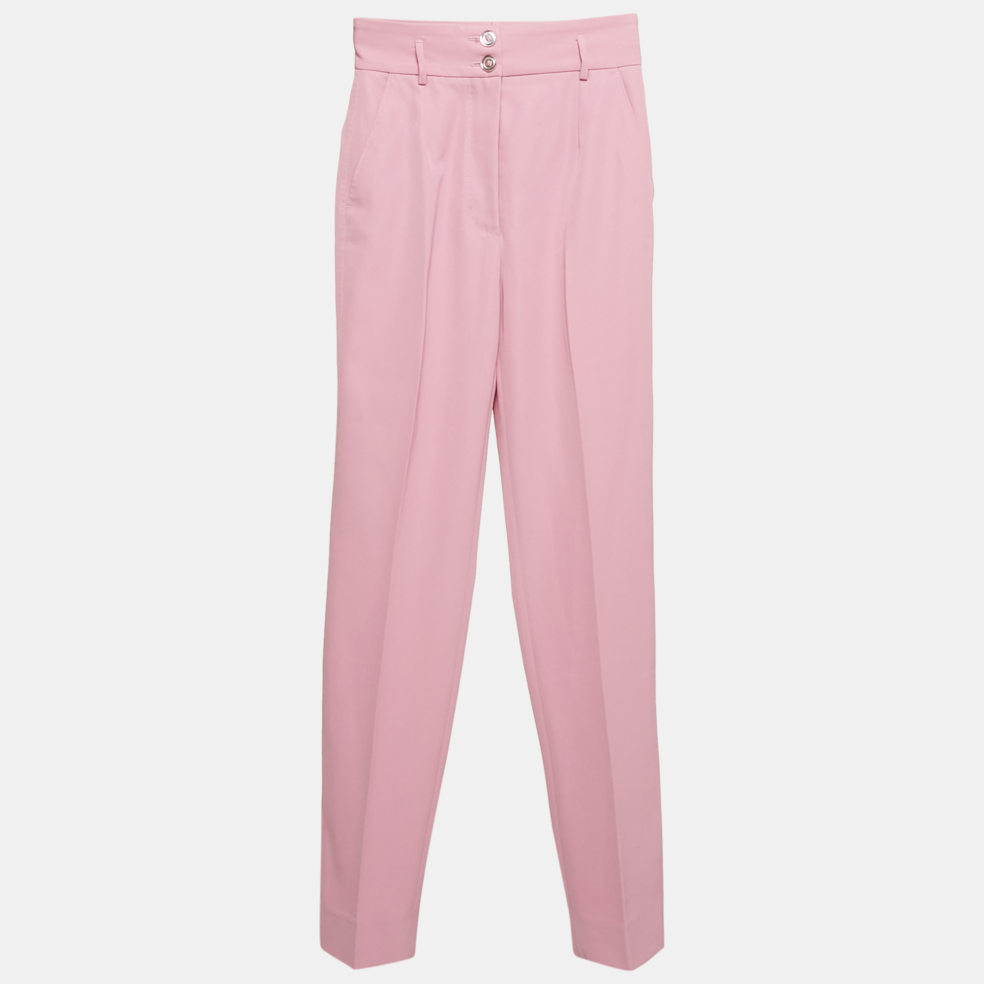 

Dolce & Gabbana Pink Gabardine High Rise Trousers XS