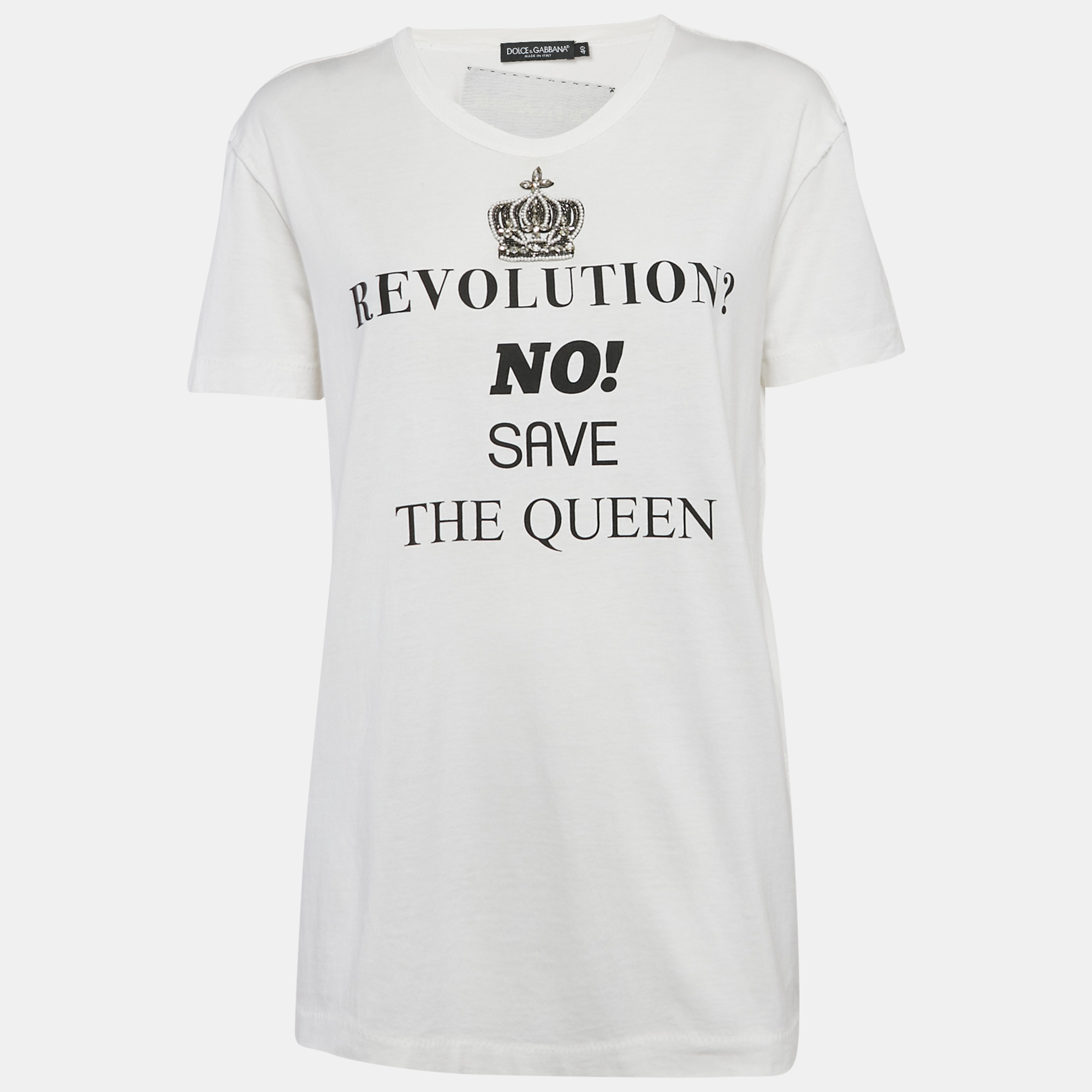 

Dolce & Gabbana White Logo Print T-Shirt S