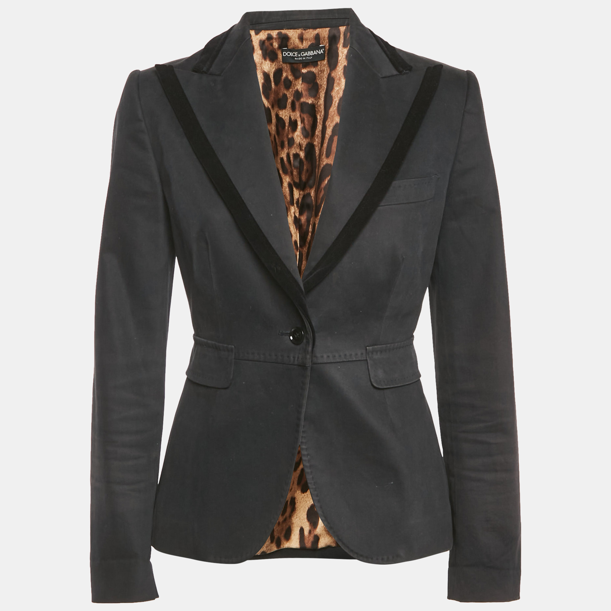 Pre-owned Dolce & Gabbana Black Cotton Single Breasted Blazer M