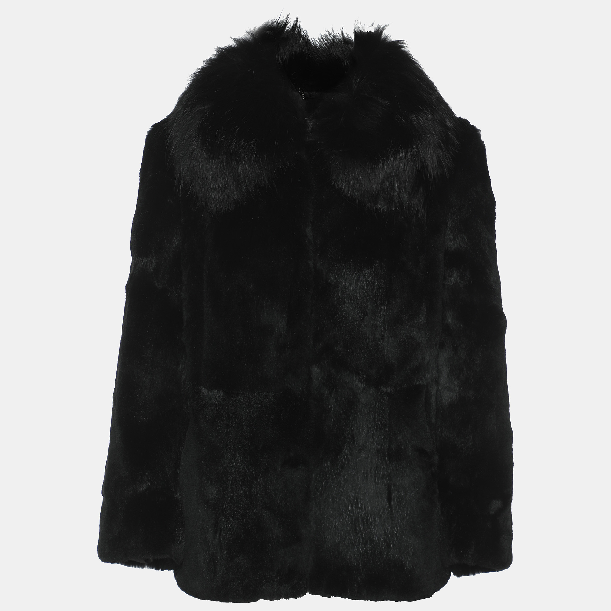 Pre-owned Dolce & Gabbana Black Rabbit Fur Jacket M