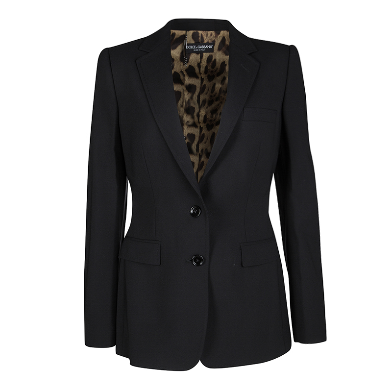 Dolce and Gabbana Black Wool Tailored Pant Suit M