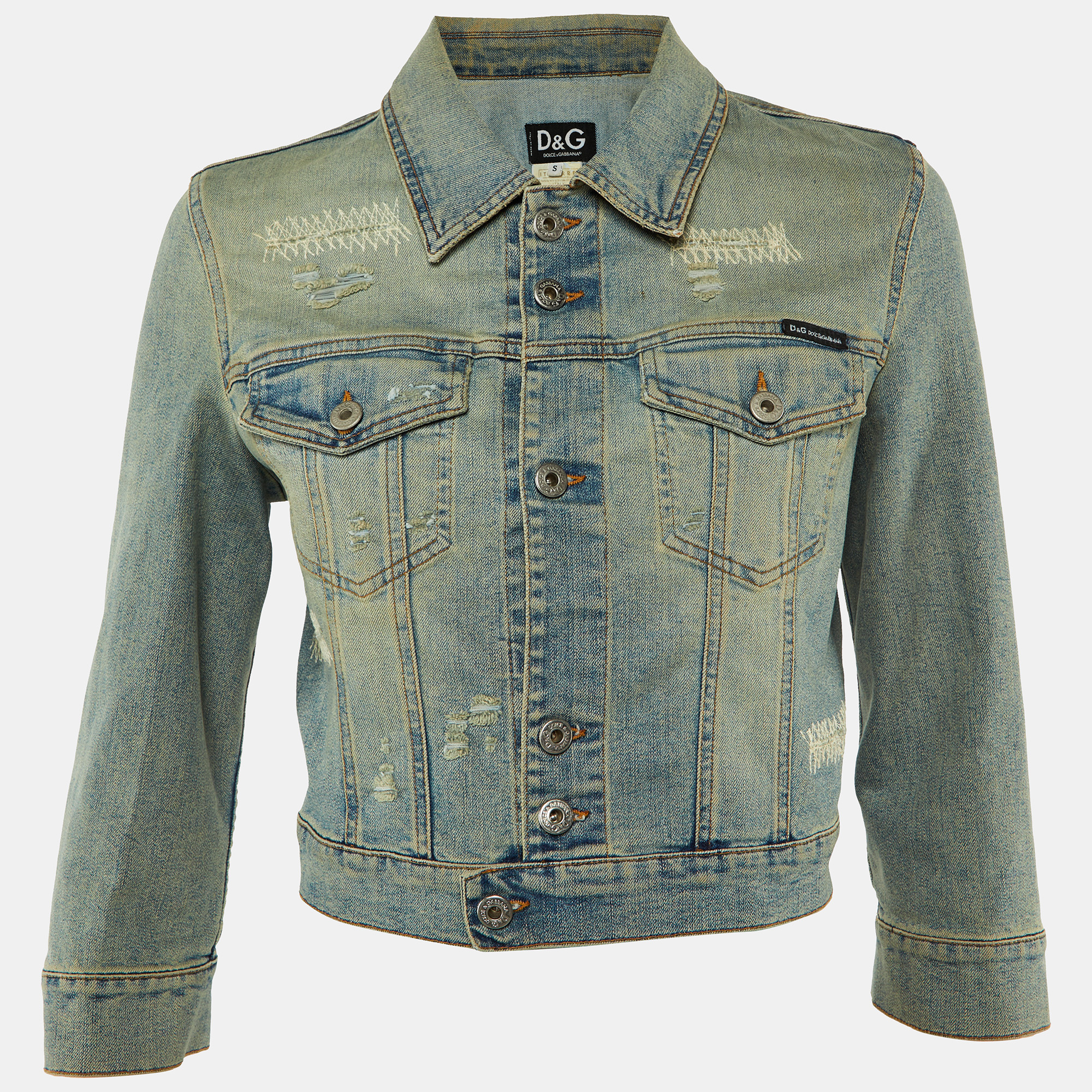 

Dolce & Gabbana Light Blue Denim Button Front Jacket S