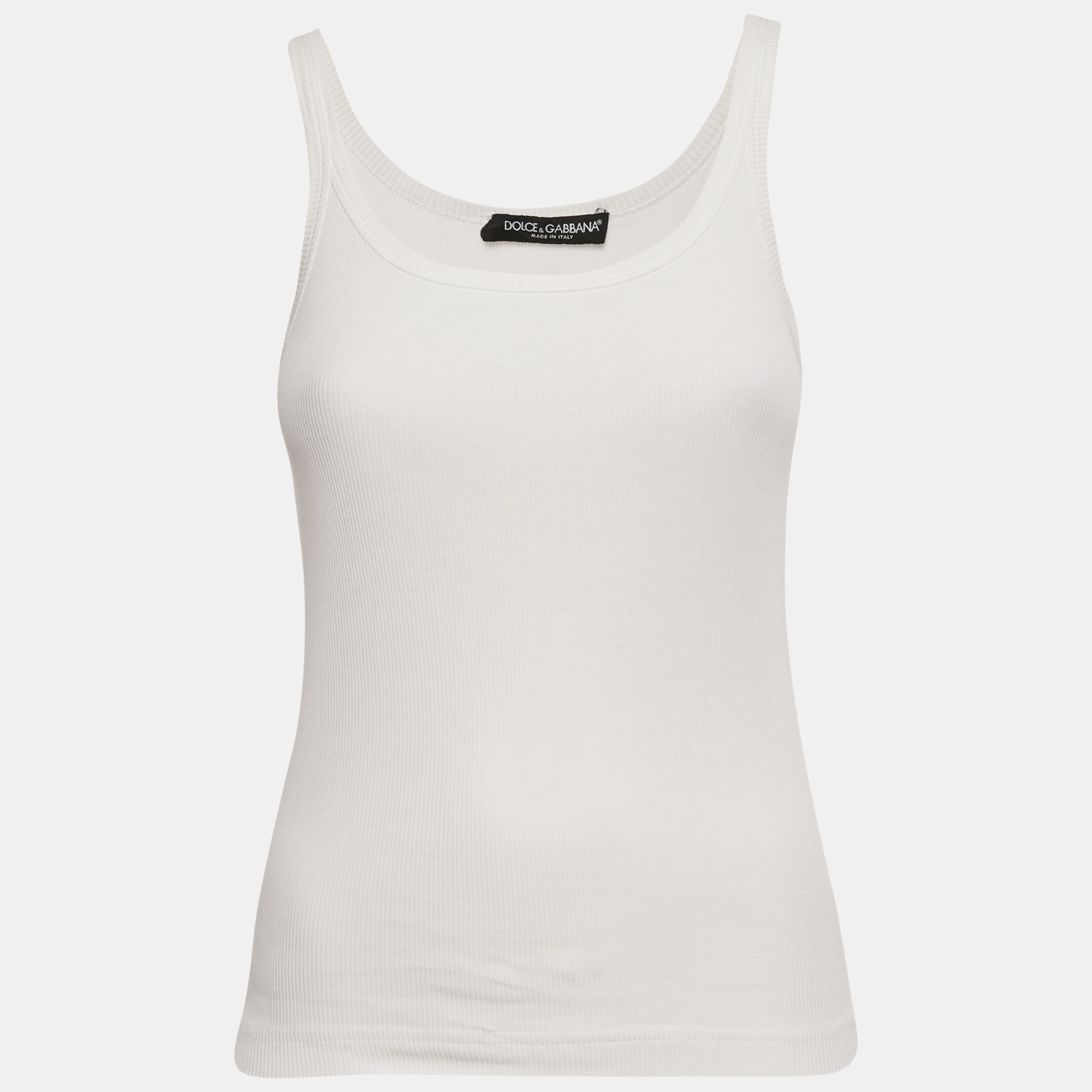 

Dolce & Gabbana White Cotton Tank Top S
