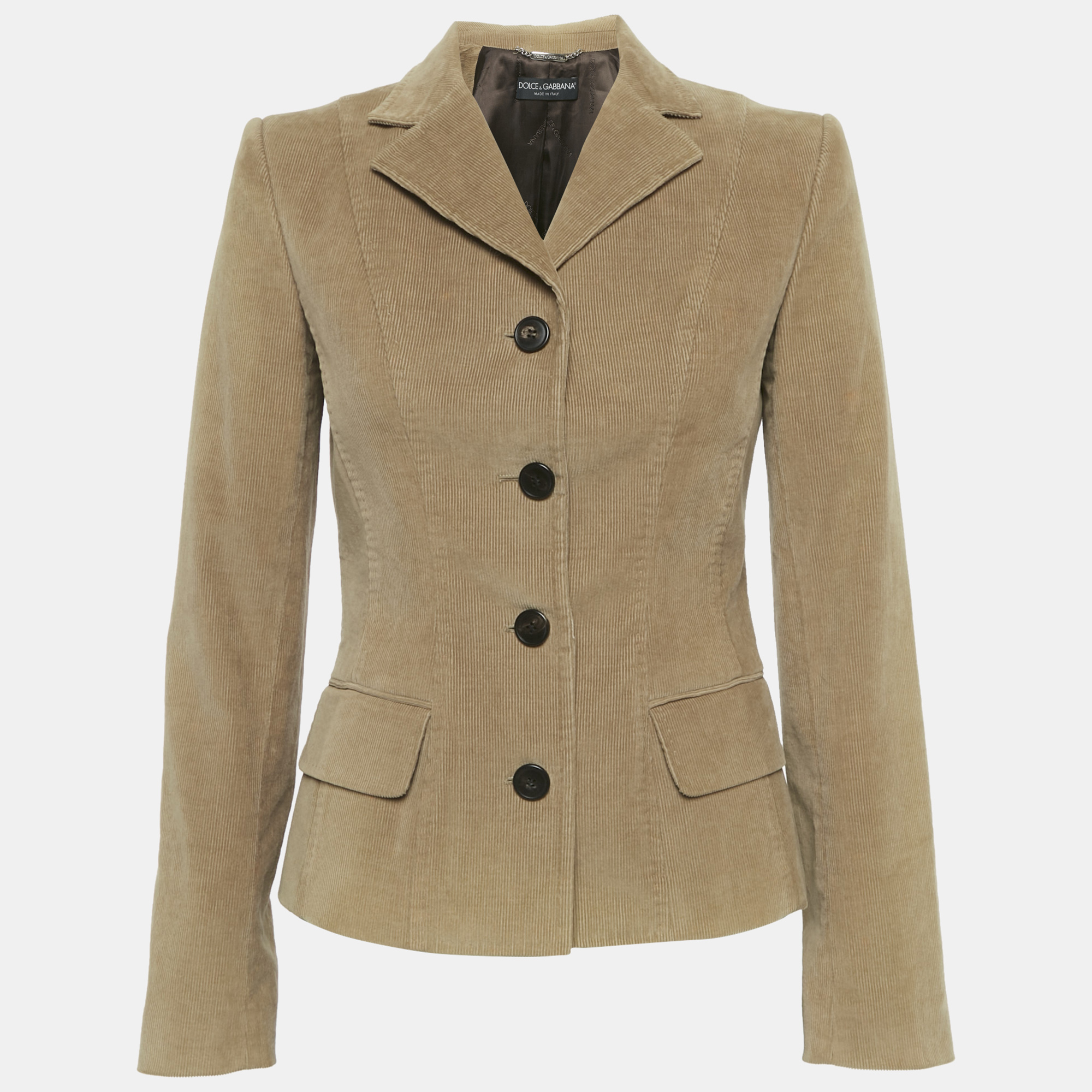 Pre-owned Dolce & Gabbana Brown Corduroy Single Breasted Blazer M