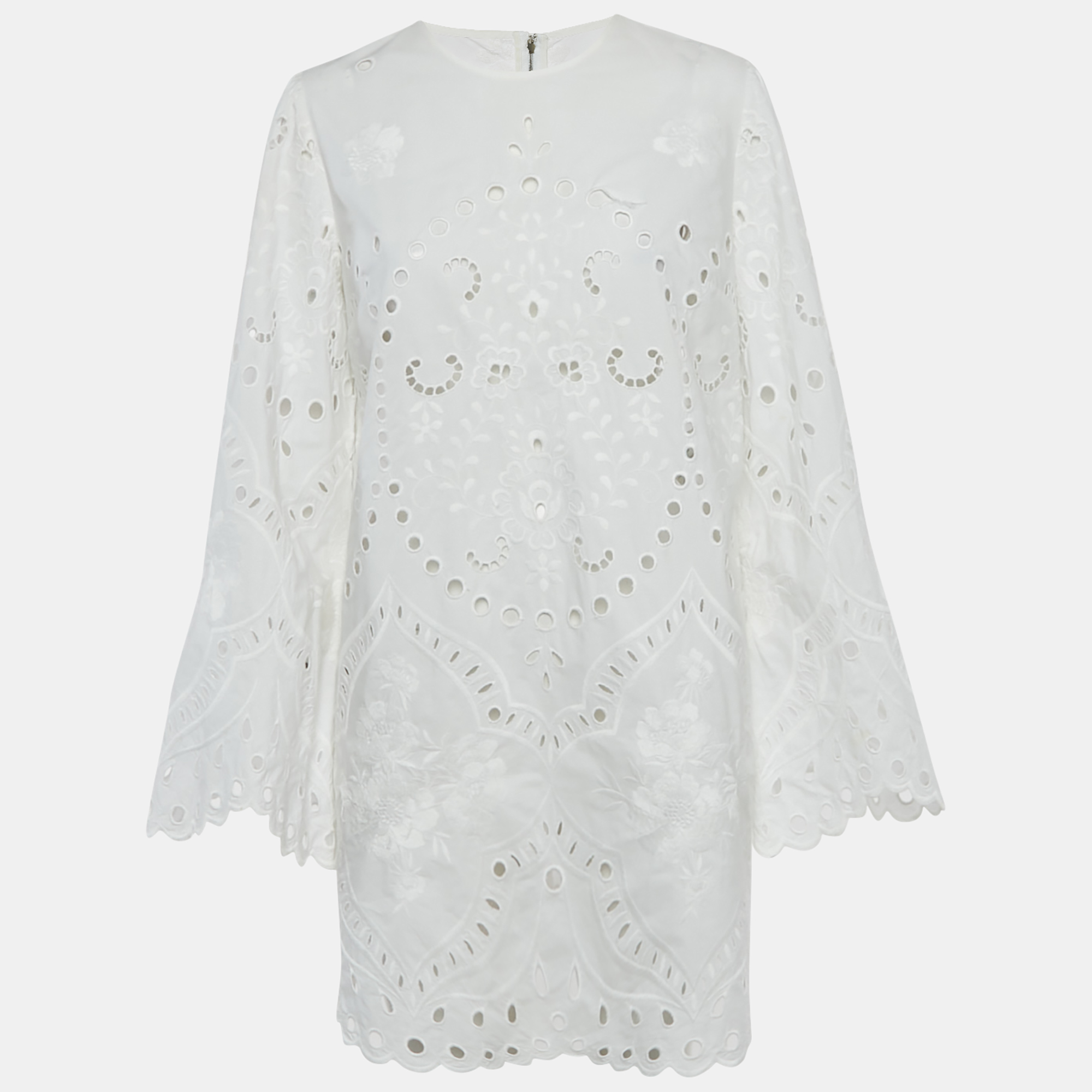 

Dolce & Gabbana White Anglaise Broderie Cotton Mini Dress M