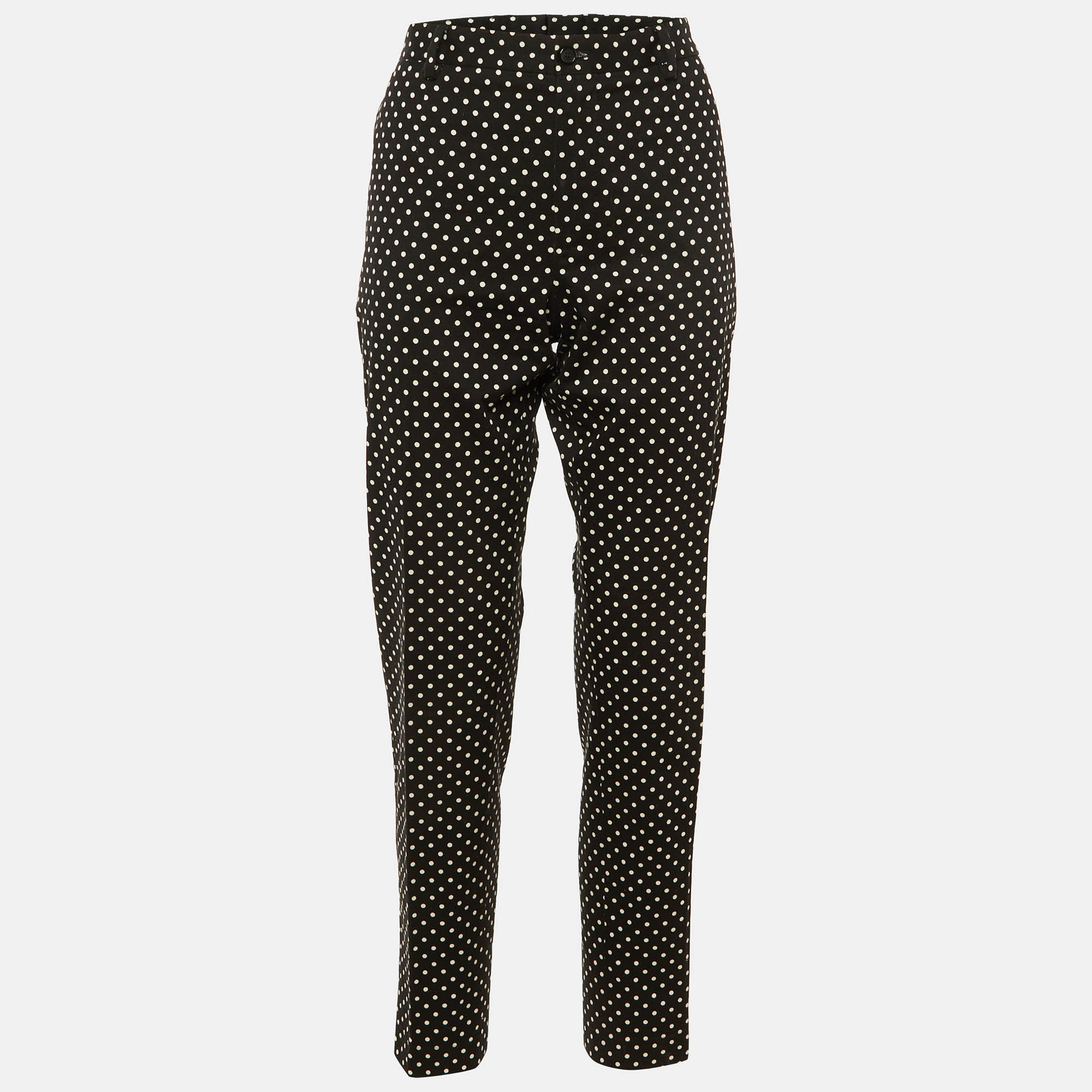 

Dolce & Gabbana Black Polka Dot Cotton Trousers L
