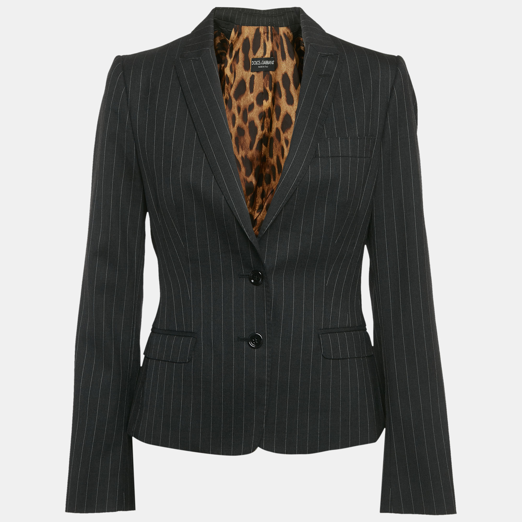 

Dolce & Gabbana Grey Pinstripe Wool Tailored Blazer M