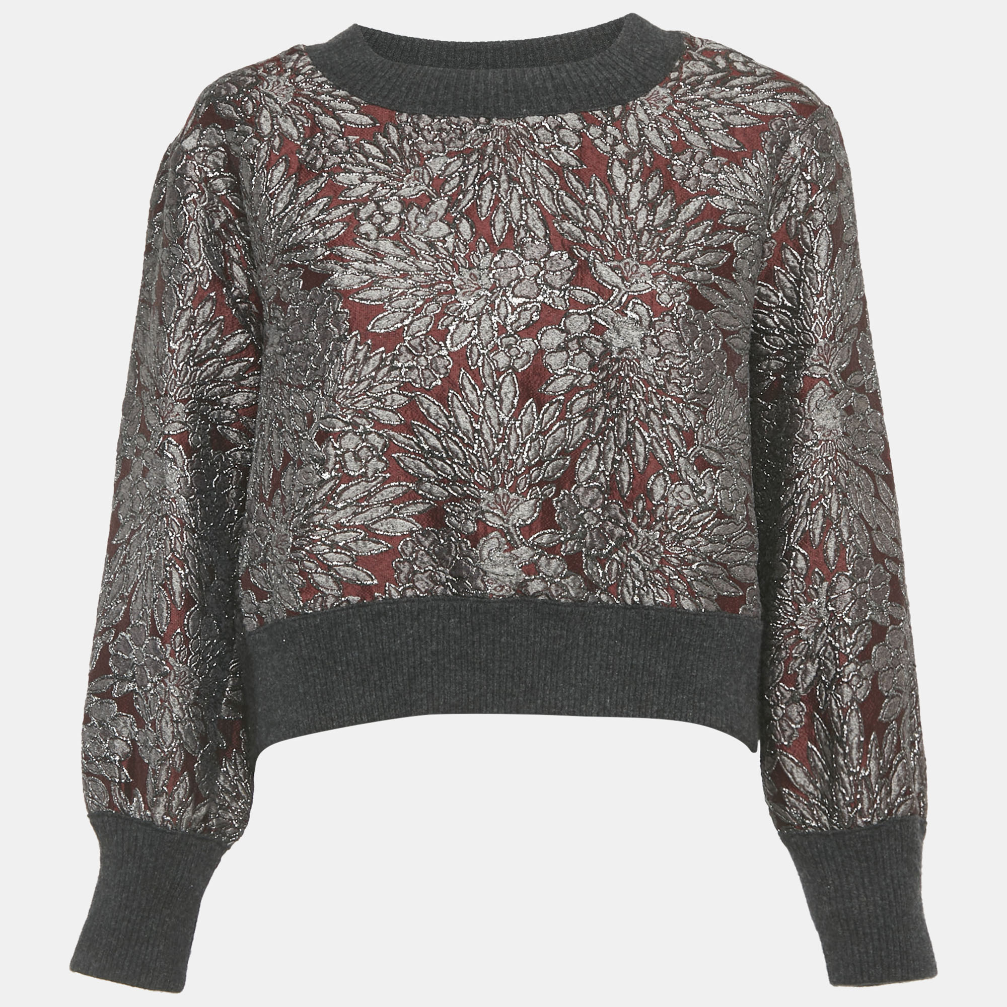 

Dolce & Gabbana Burgundy Jacquard Sweatshirt M