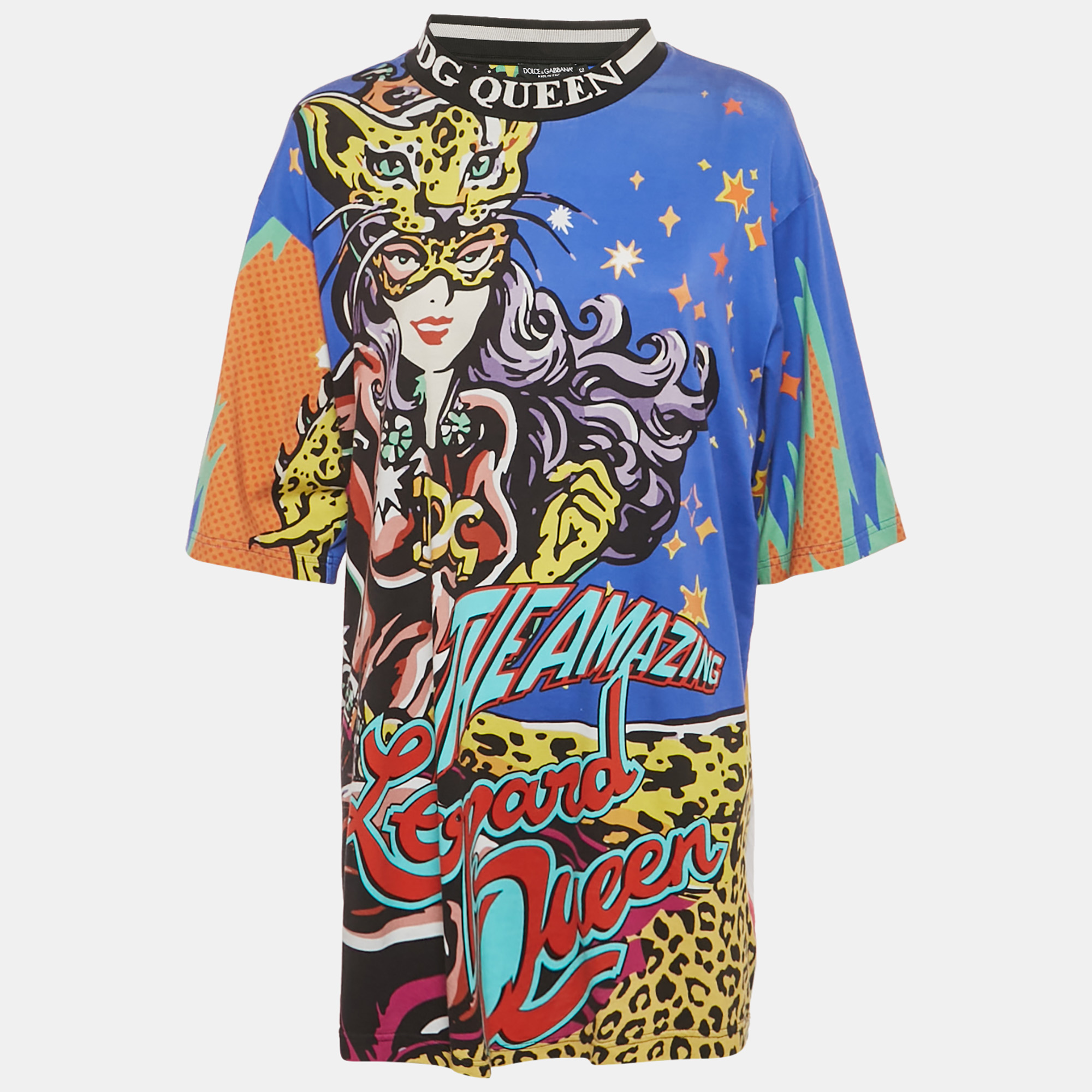 Pre-owned Dolce & Gabbana Multicolor Printed Cotton Mini Dress M