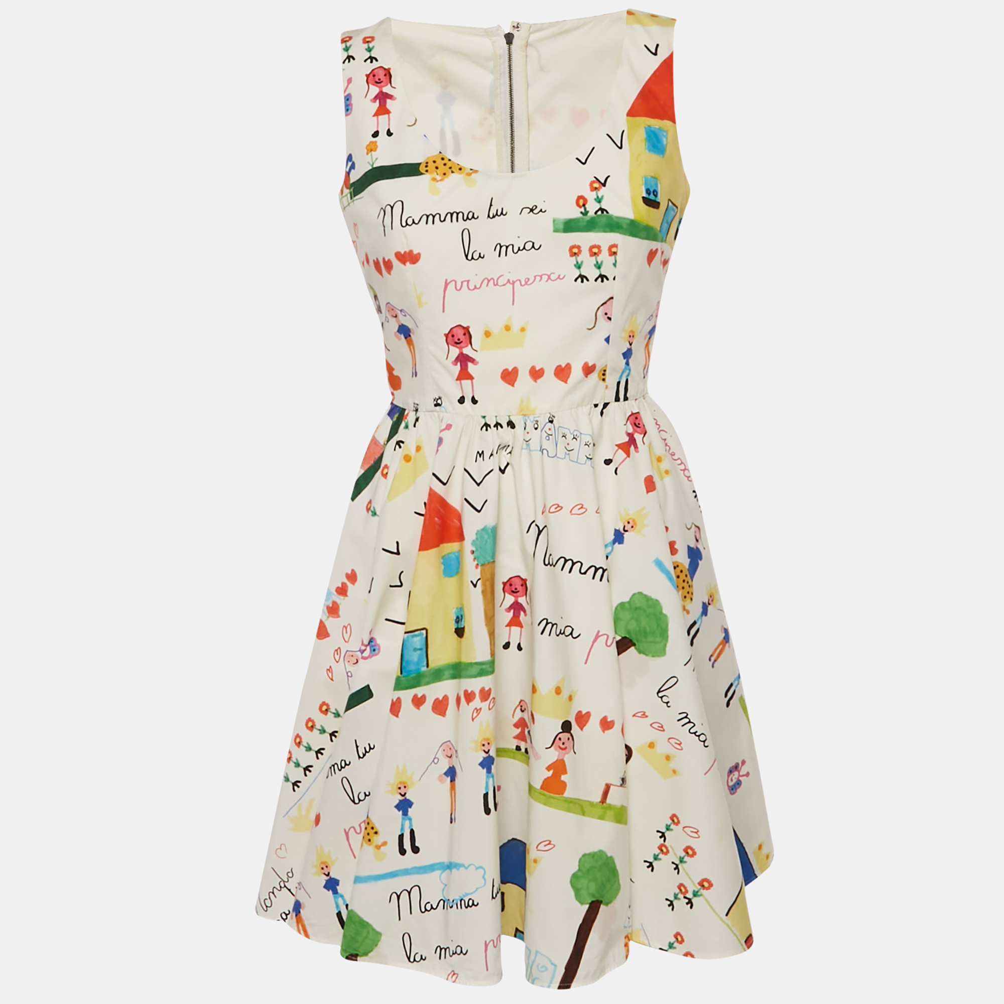 

Dolce & Gabbana White Children's Drawing Poplin Mini Dress M