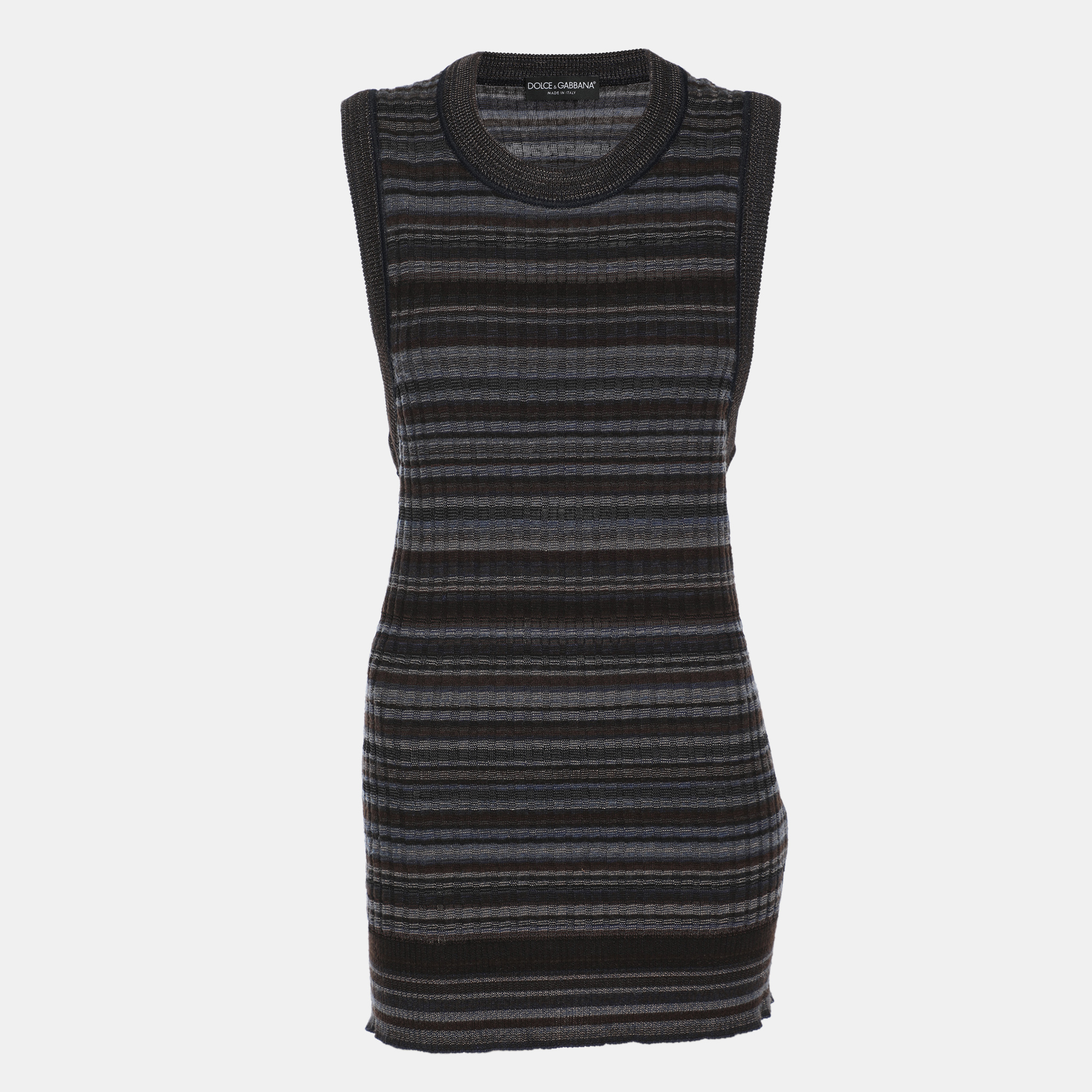 

Dolce & Gabbana Multicolor Rib Knit Sleeveless Tops XL