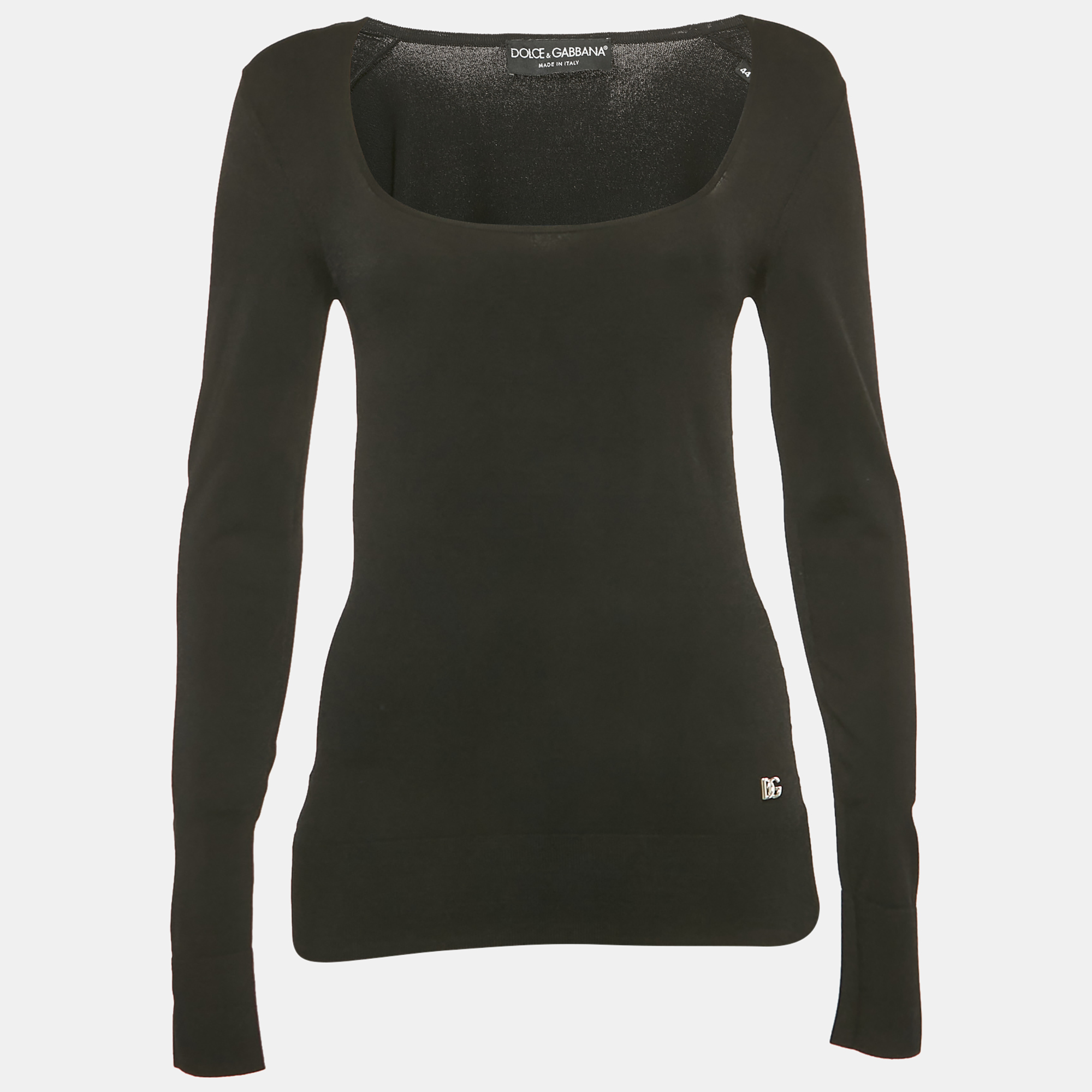 Pre-owned Dolce & Gabbana Black Long Sleeve Stretch Top M