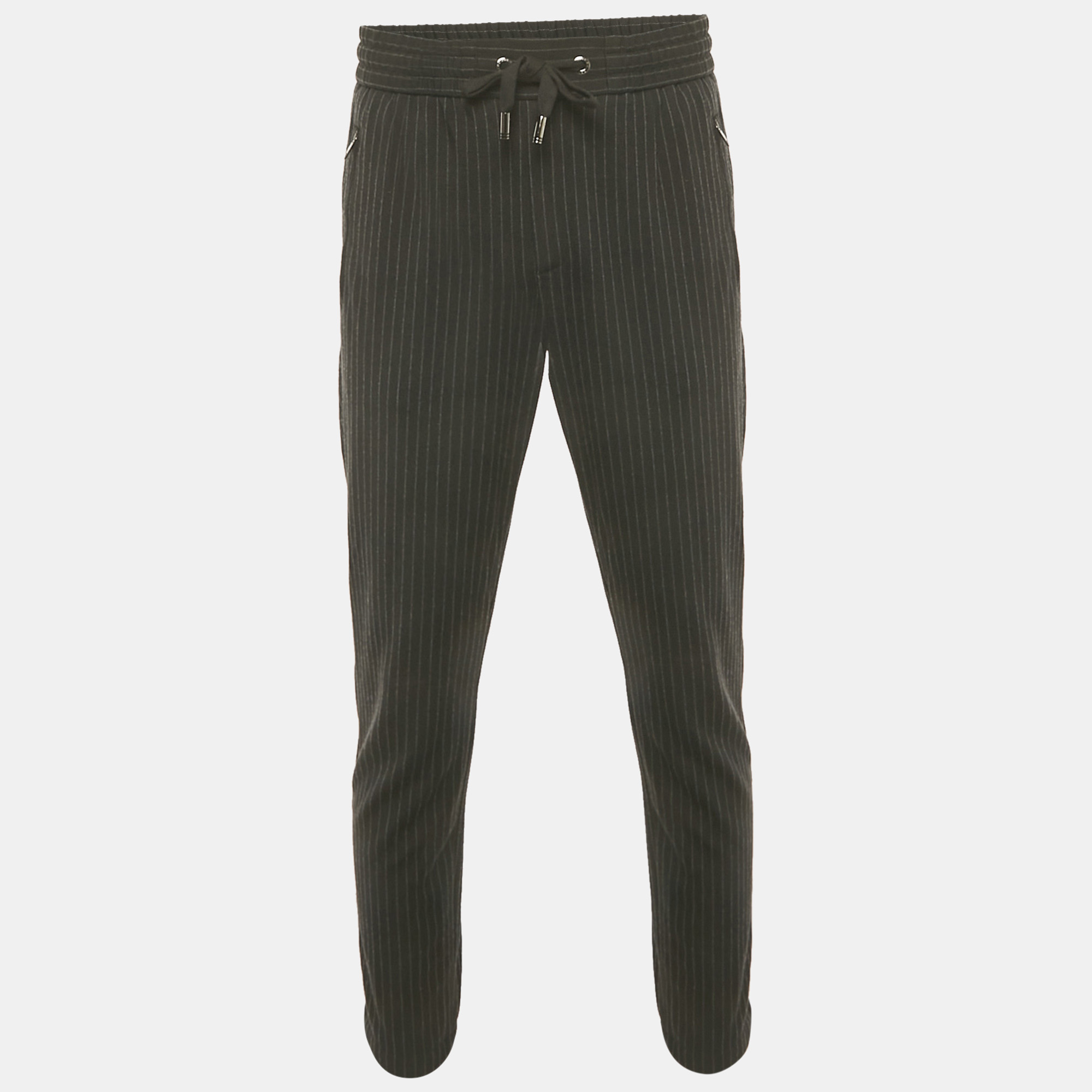 

Dolce & Gabbana Black Pinstripe Jersey Jogger Pants L