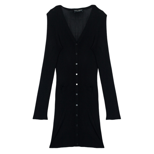 Pre Owned Dolce and Gabbana Black Knit Cardigan M
